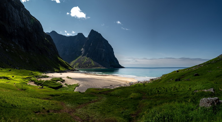 Kvalvika Beach, Norwegen