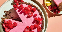 Raspberry mousse chocolate tart