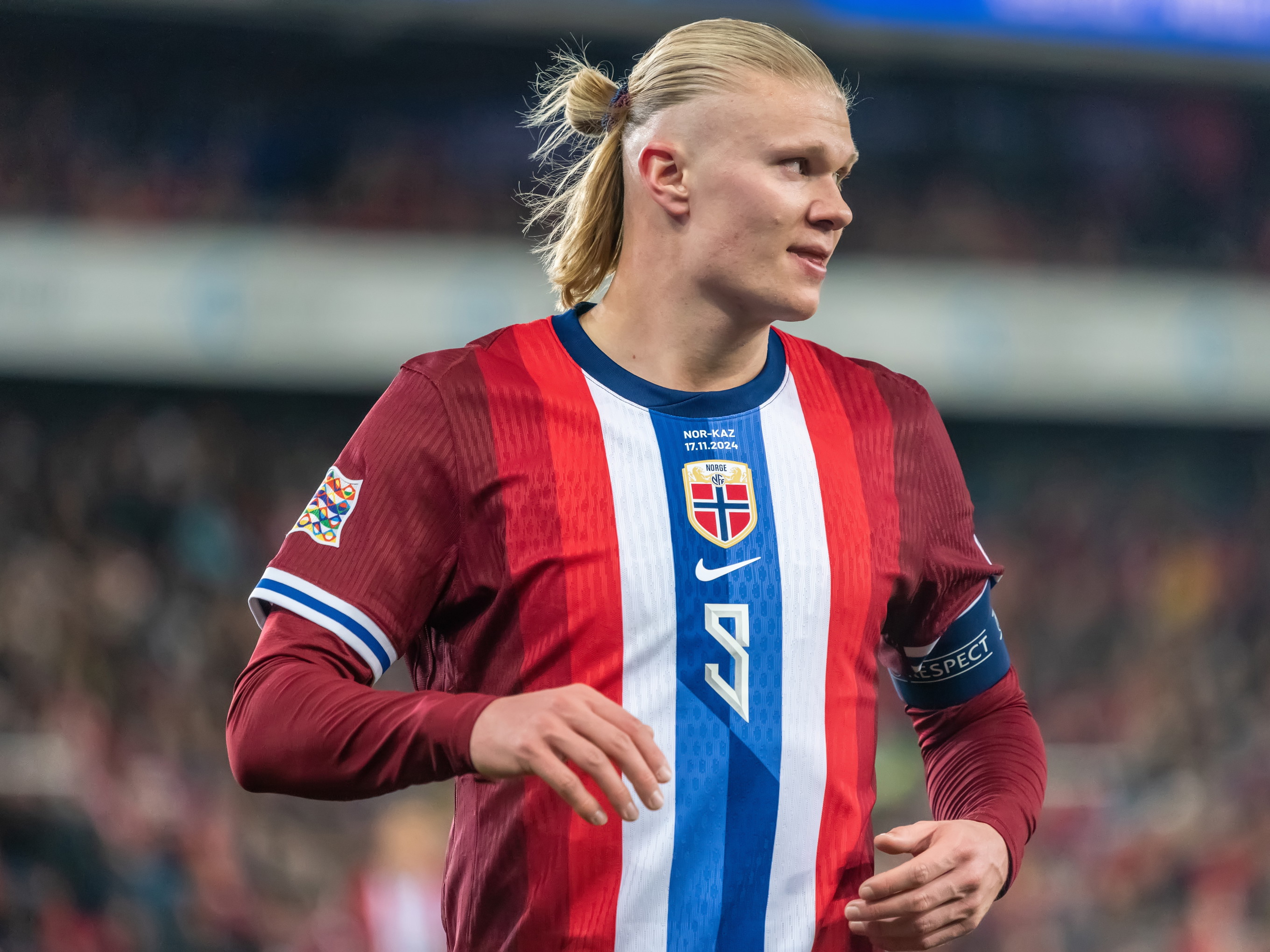 Haaland während des Uefa-Nations-League-Spiels Norwegen gegen Kasachstan 2024