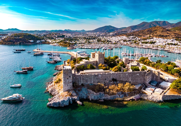 Stadt Bodrum in der Türkischen Ägäis
