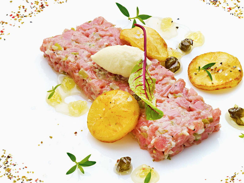 Mariniertes Milchkalb mit Limetten-Kapern-Marmelade