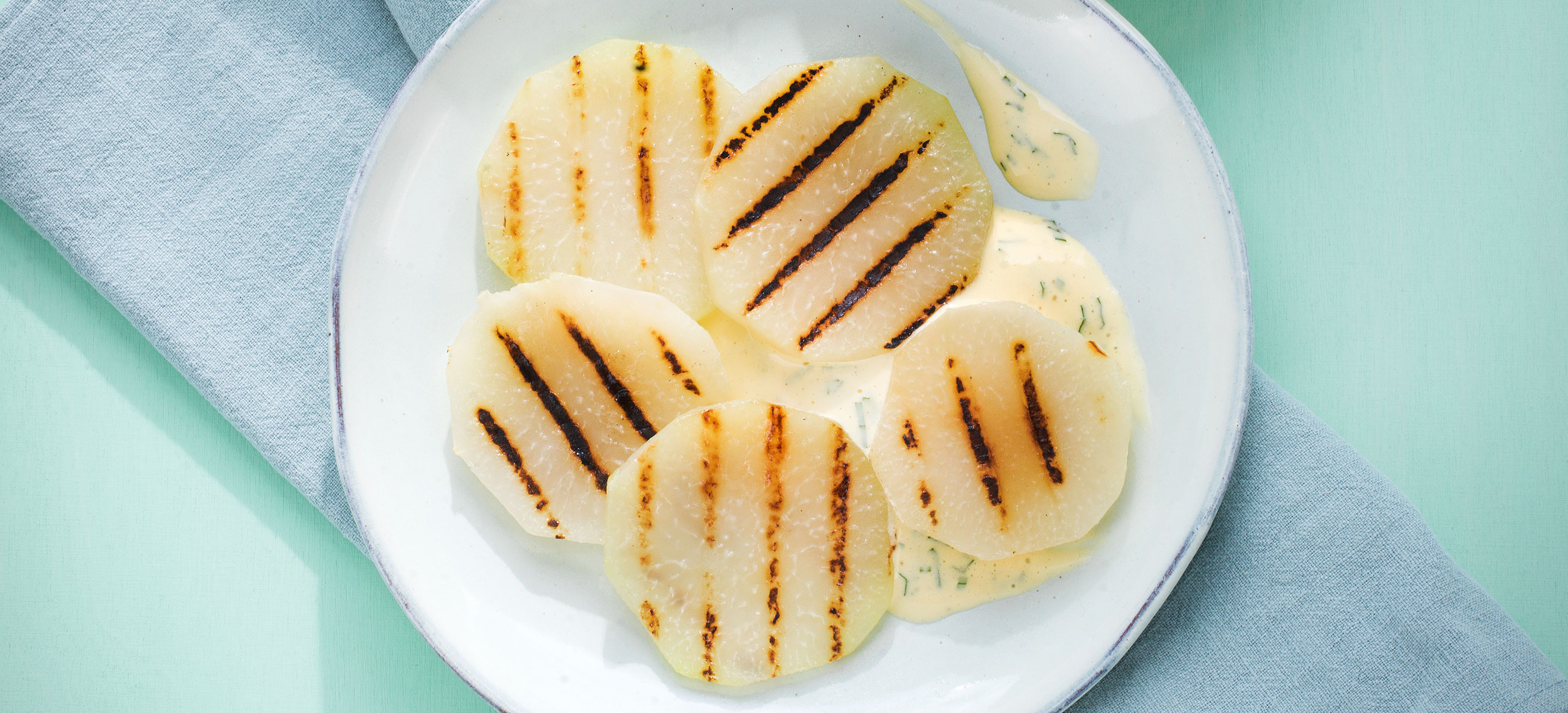 Grilled Turnip Steaks with Béarnaise&nbsp;Sauce.