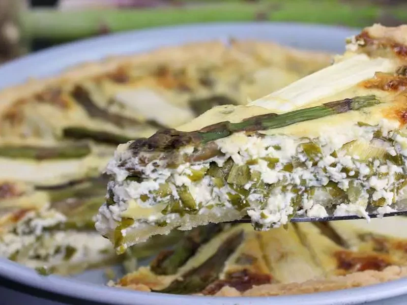 Asparagus and Wild Garlic Quiche