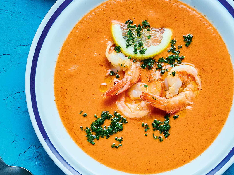 Gazpacho »Marco Pierre« und gegrillte Garnelen