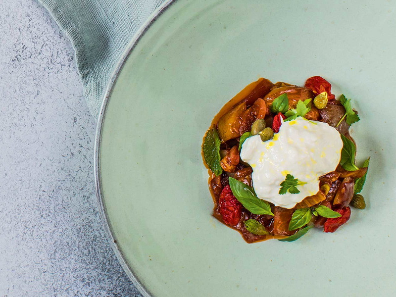 Caponata with Burrata