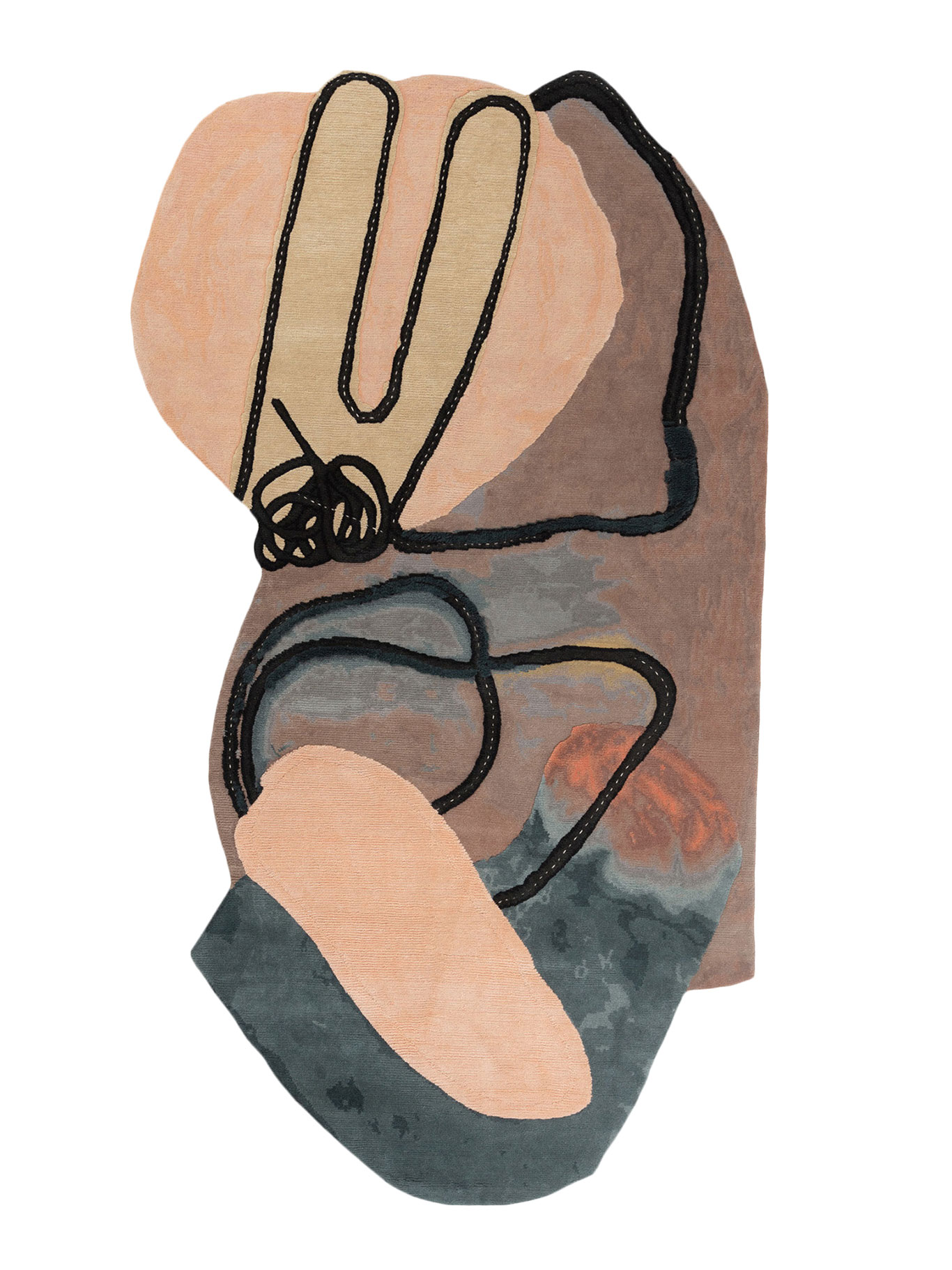 Abstraktes Teppichkunstwerk aus der Designwerkstätte von Faye Toogood. Abstraktes Teppichkunstwerk aus der Designwerkstätte von Faye Toogood. cc-tapis.com