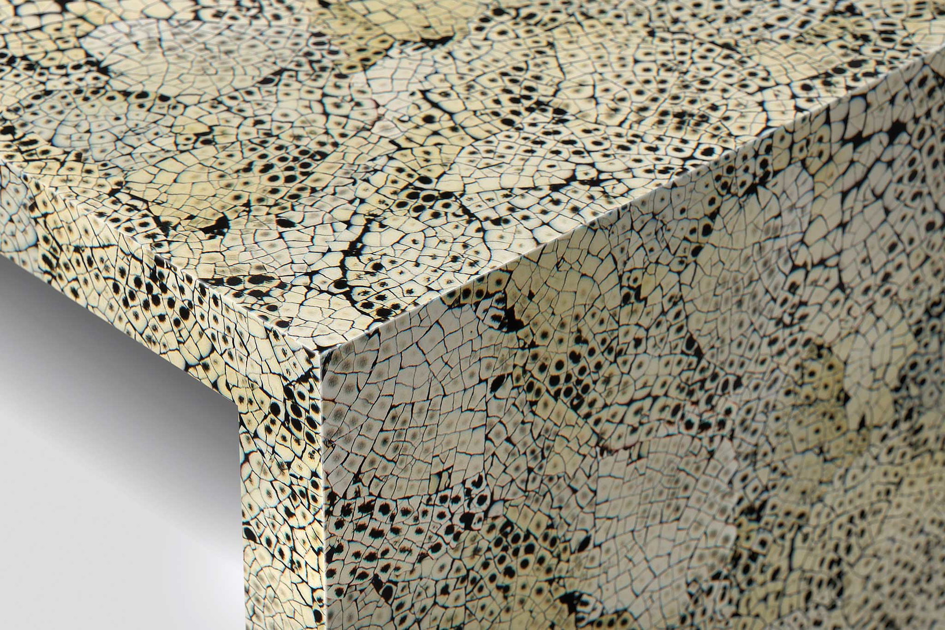 Extravaganz Extra-Runden in Sachen nachhaltige Verwertung dreht das Unternehmen Nature Squared. Aus Muscheln, Eierschalen, Pfauenfedern oder gesammelten Schlangenhäuten werden Oberflächen produziert – für Tische oder Spiegel zum Beispiel. Zu Kunden des Unternehmens zählen etwa Rolls-Royce, Mont Blanc, aber auch Luxus-Hotels und Jachtwerften. naturesquared.com