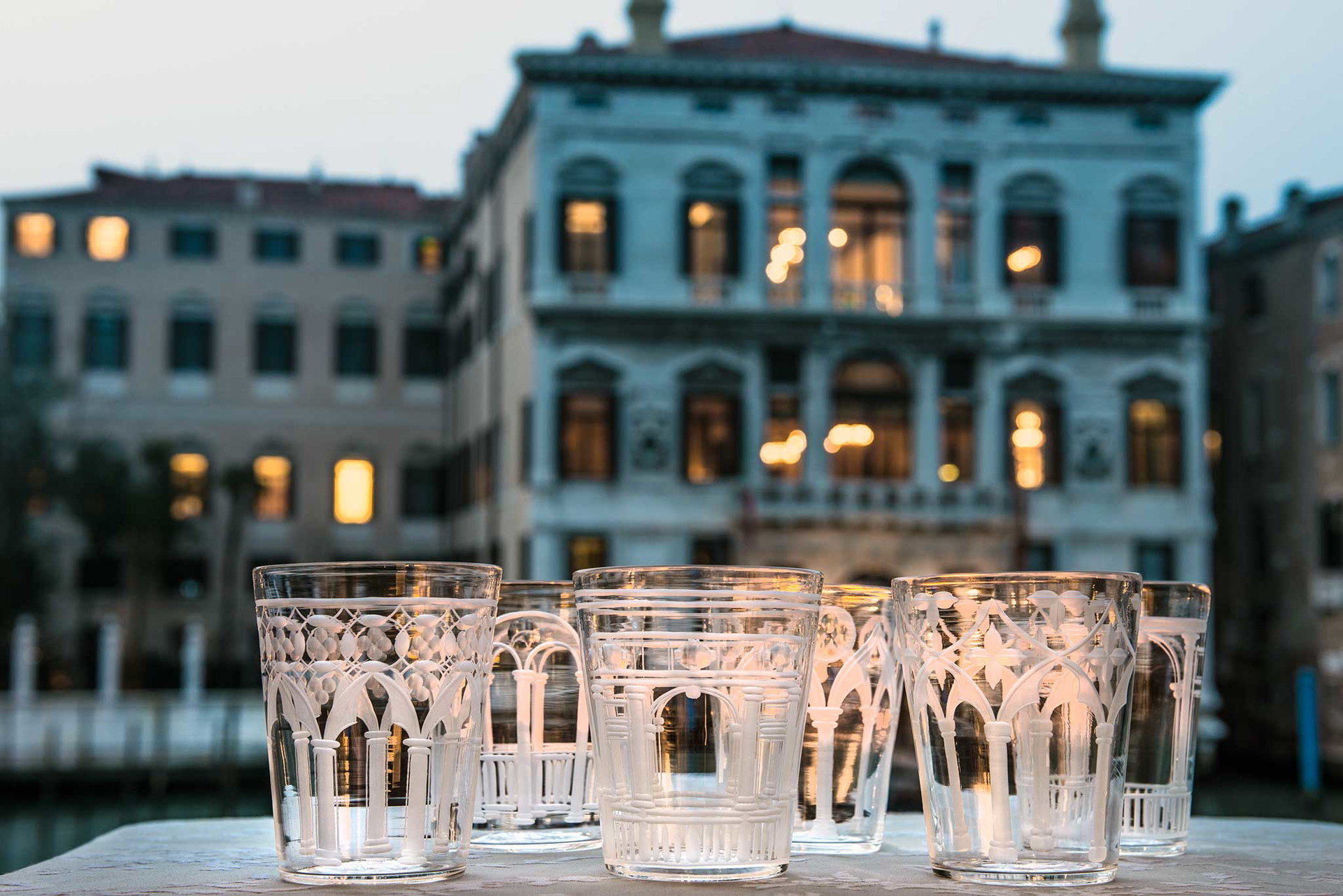 Die »Palazzo«-Gläser sind&nbsp;Eyecatcher im »Aman Venice«.