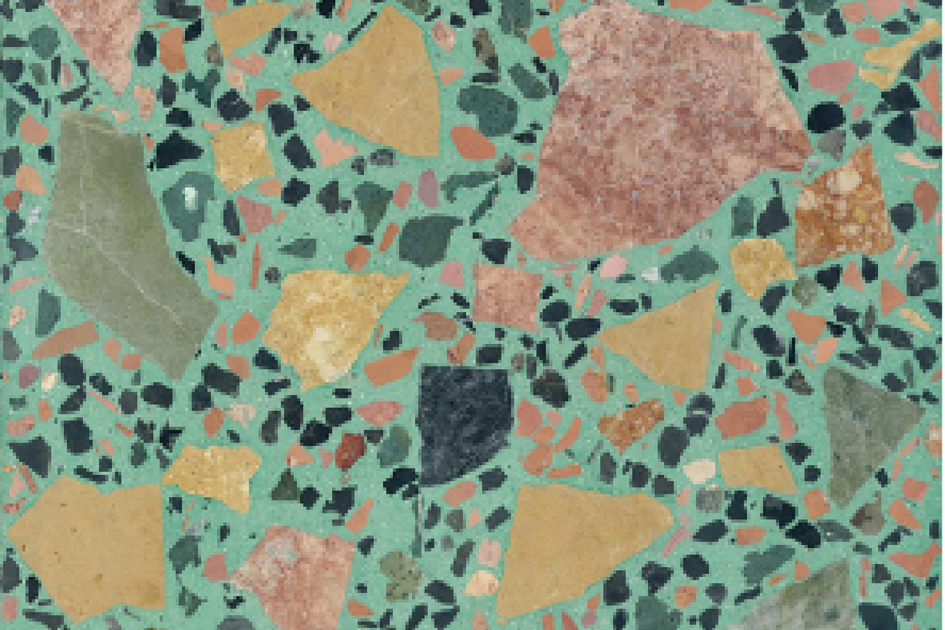 Wild gesprenkelt Einzigartig durch ihre völlig zufällige Musterung: Terrazzo-Böden in »Barceleno« (l.) und »Pander 009« (r.) von Karoistanbul für In- und Outdoor. architonic.com