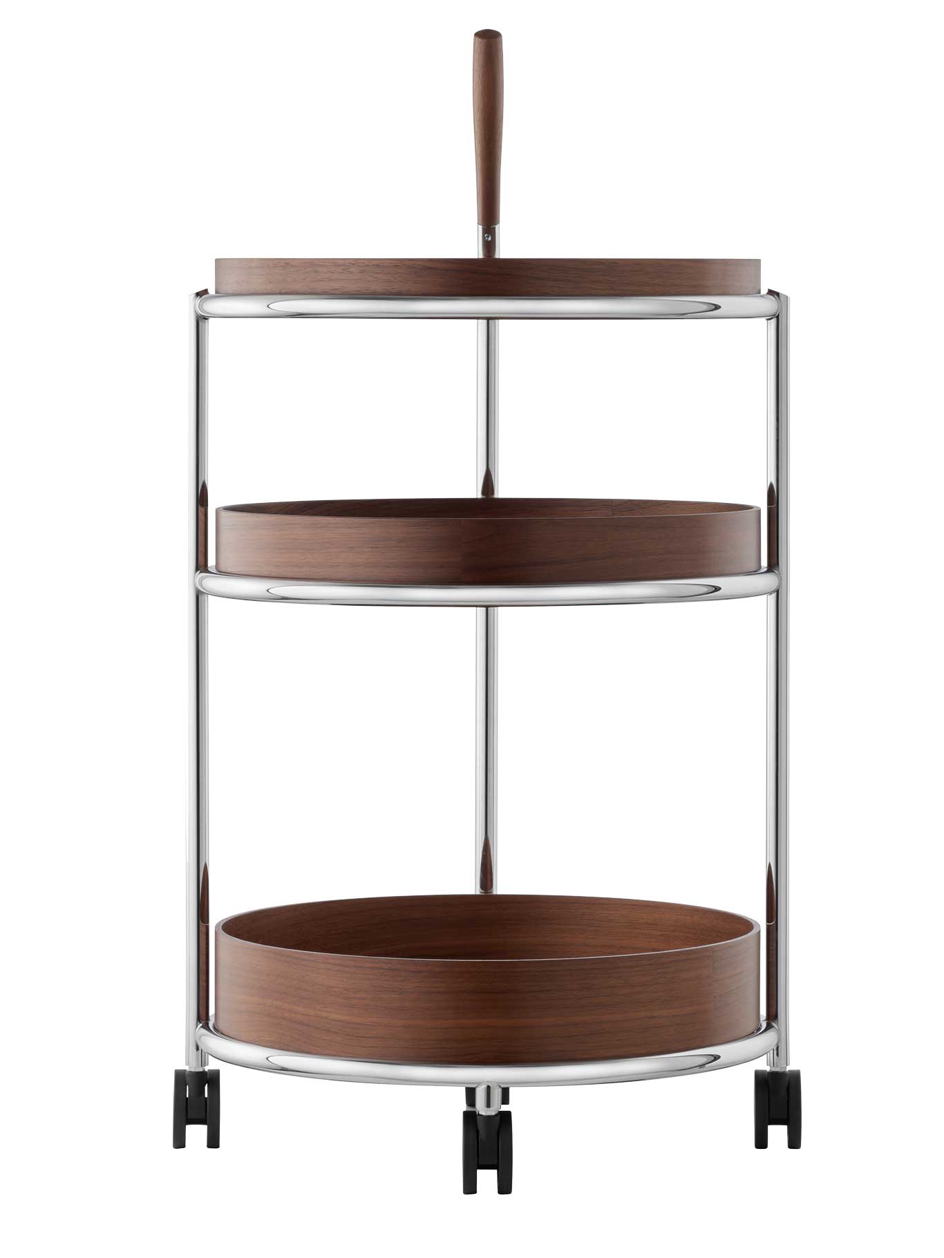 Flexibler Begleiter: Den »Trolley K6« mit Schalen aus Nussholz designte Christian Haas, ein leidenschaftlicher moderner Nomade, für das Label Tecta, das sich der Bauhaus-Tradition verpflichtet fühlt.&nbsp; tecta.de
