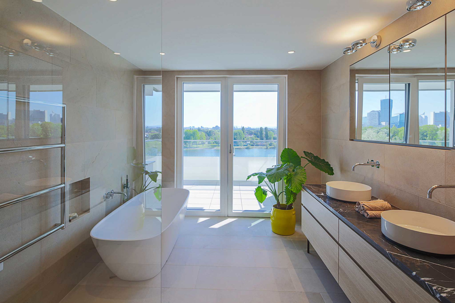 Das Flybridge-Apartment an der Alten Donau.
