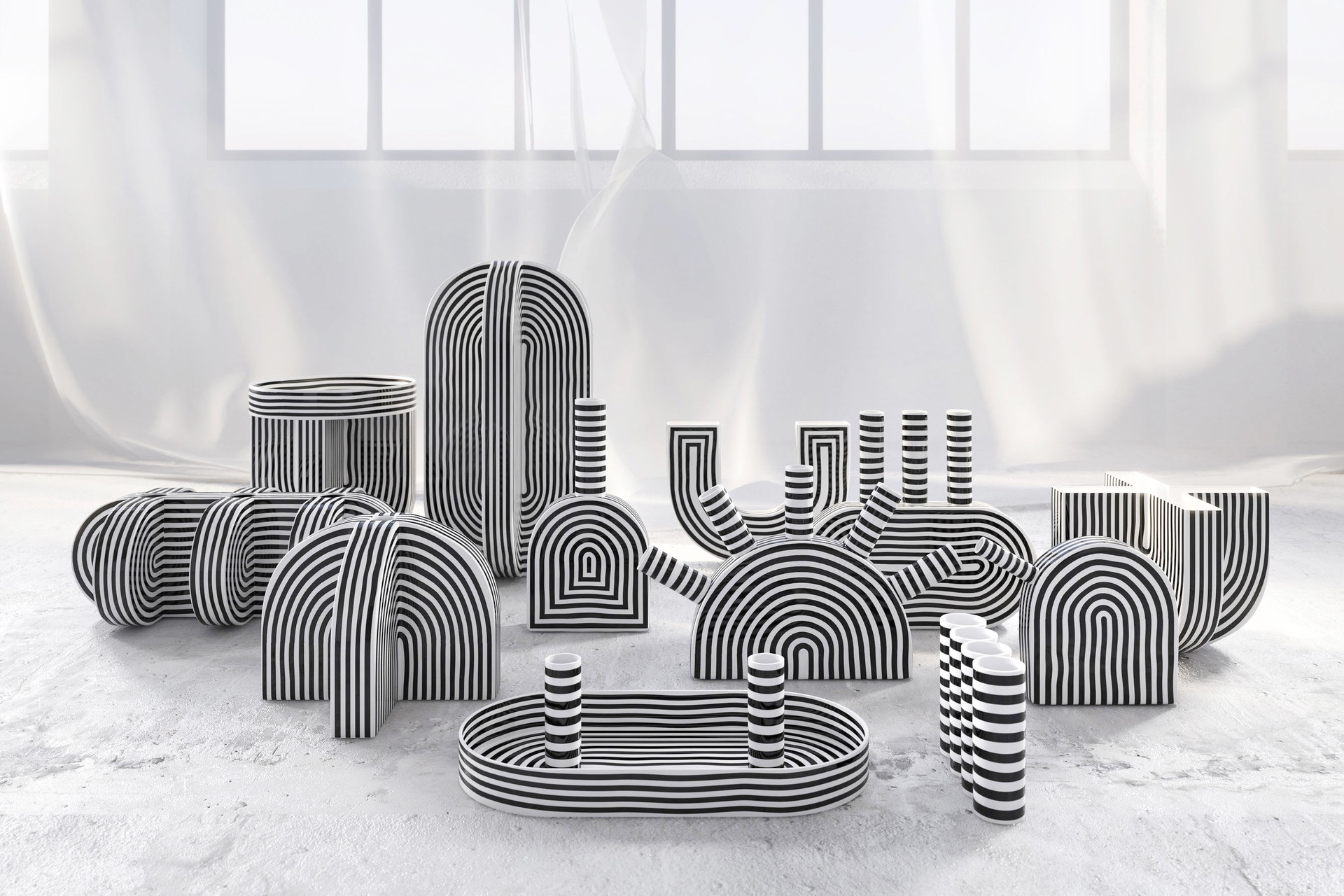 Walk the Line:&nbsp;Mit der Kollektion »After Ago« meldet sich der libanesische Designer Richard Yasmine zurück. Mit einem Materialmix aus Keramik, Beton und Acrylschaum formt er Vasen, aber auch Tische, Regale und Stühle, die gut als Skulpturen durchgehen könnten.&nbsp;richardyasmine.com