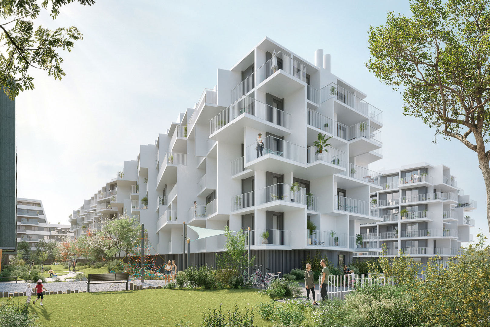 Individuelle Wohnwünsche: Wohnen soll auch die eigene Individualität ausdrücken. Die Wertigkeit des eigenen Zuhauses steigt, und abwechslungsreiche Architektur ermöglicht es, die eigenen Wohnwünsche zu definieren. Vor allem, wenn diese in einem einzigen Projekt verwirklicht werden. Im 14. Bezirk in der Penzinger Straße können zukünftige Bewohnerinnen und Bewohner beim Projekt »Kennedy Garden« zwischen sechs architektonisch individuell und nachhaltig gestalteten Bauteilen wählen. buwog.at