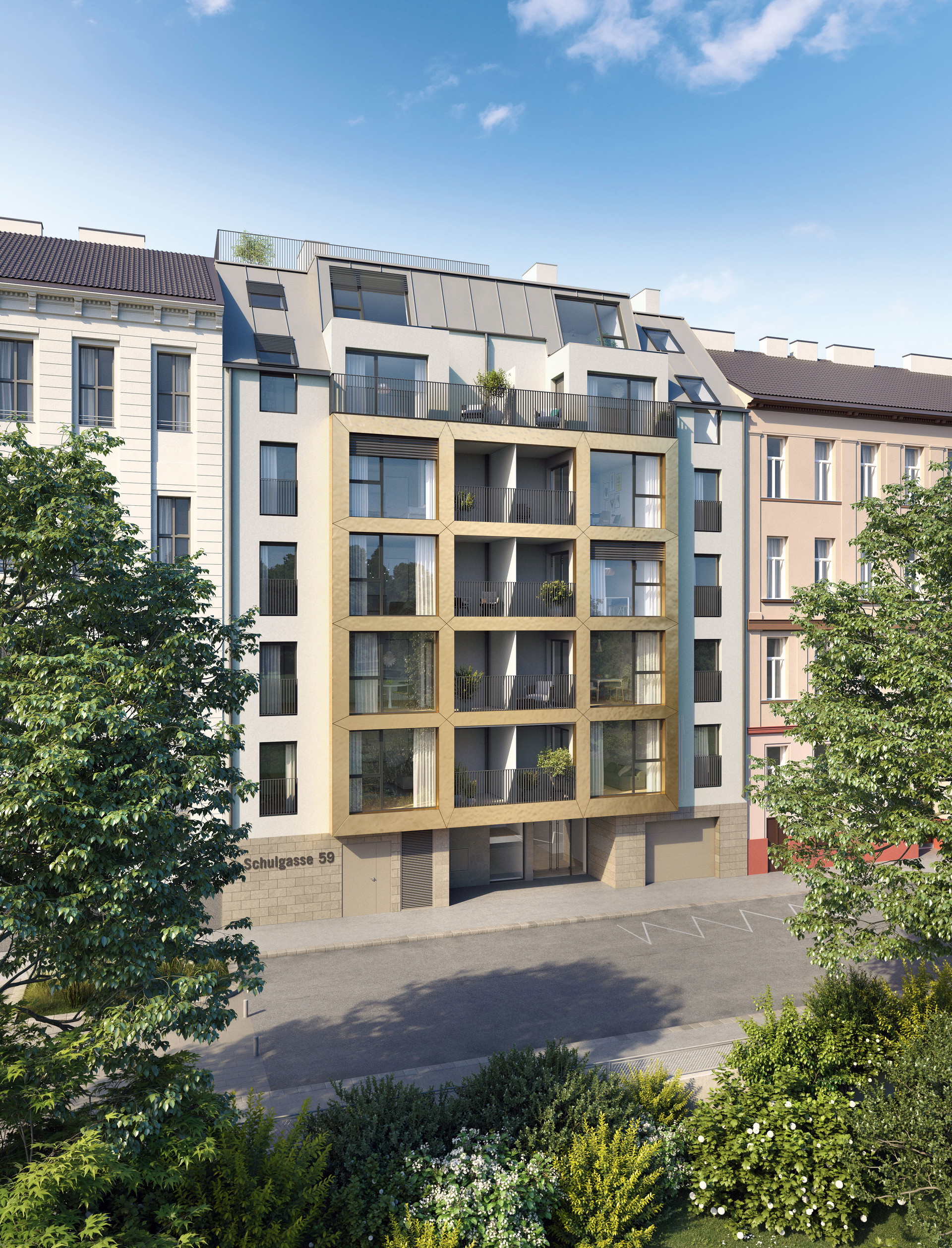 Licht, Freiflächen, Kommunikation: Nicht nur in der dunklen Jahreszeit haben Licht und Freiflächen Hoch-konjunktur. In der Schulgasse 59 in Wiens 18. Bezirk ist beides vorhanden. Die bodentiefen Fenster lassen viel Licht in die Wohnräume, und von diesen gibt es einen nahtlosen Übergang zum Balkon oder zur Loggia. Das – wenn auch distanzierte – soziale Miteinander wird auch immer wichtiger. In diesem Fall versorgt die App »puck« die Bewohner mit Ankündigungen und Infos rund um das Haus und vereinfacht die Kommunikation mit den Nachbarn. winegg.at