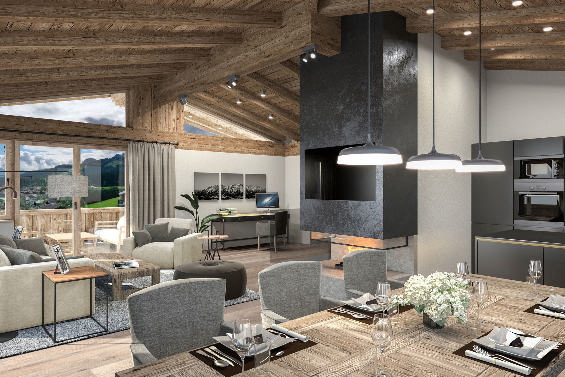 Aurum, Kirchberg/Tirol:&nbsp;Die Lage ist perfekt: am Ende einer Sackgasse, leicht erhöht mit wunderschönem Blick auf das Kitzbüheler Horn, zentrums- und pistennah. Ende November wird der Neubau fertiggestellt – eine Dachgeschoß-Maisonette und die Gartenwohnung stehen noch zum Verkauf. Jede Einheit verfügt über einen überdachten Abstellplatz mit Elektroanschluss für ein E-Auto und einen Außenstellplatz. Mit knapp 2 Millionen Euro ist man dabei, die Möblierung und hochwertige Ausstattung sind hier bereits inkludiert. aurum-immobilien.com