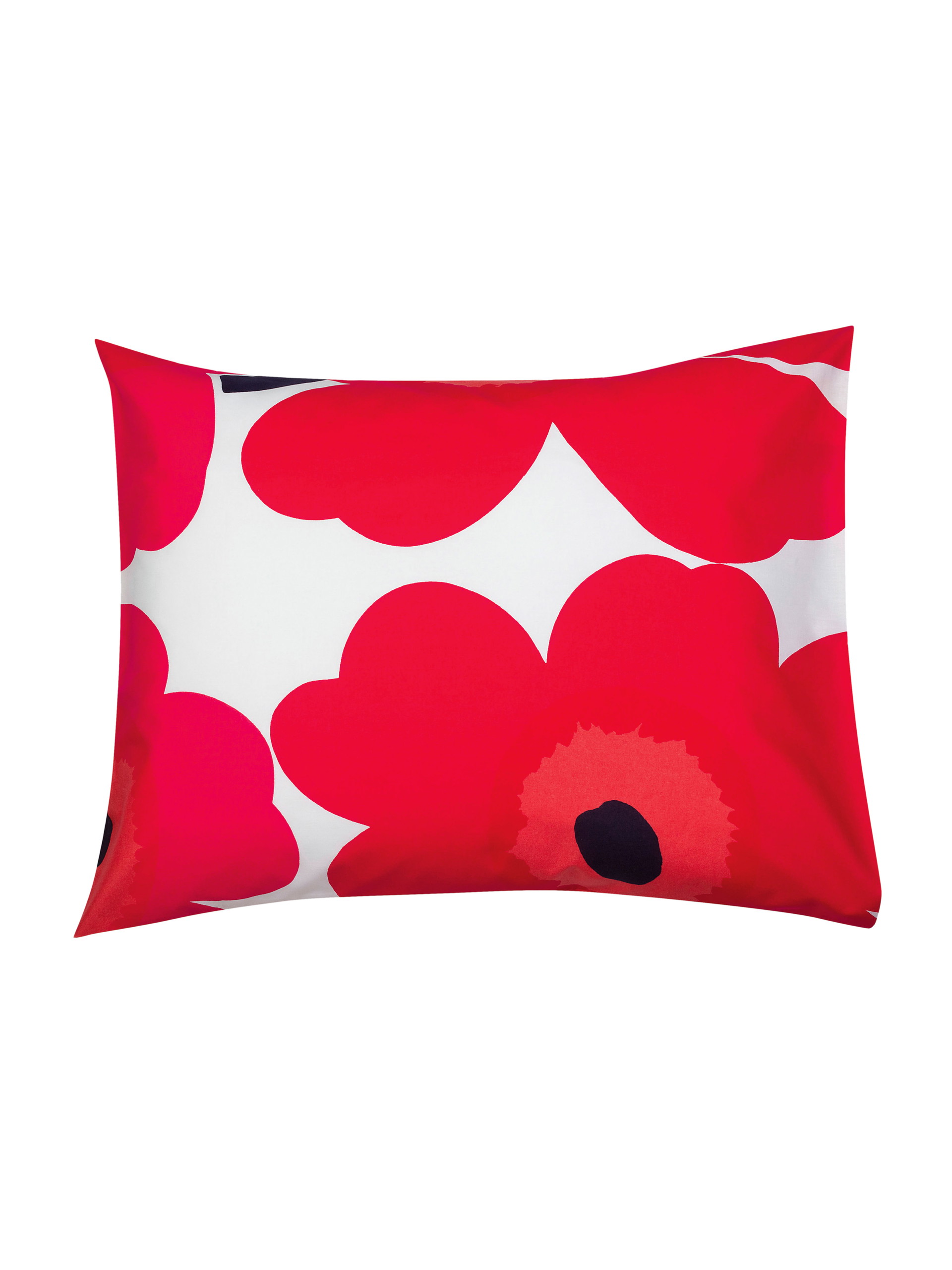 Noch immer ein Verkaufsschlager: Das »Unikko«-Muster bei Marimekko, das sich von Pölstern über Bett-wäsche bis auf Küchengeschirr findet. Natürlich gibt es auch andere Farben als Rot.&nbsp;

