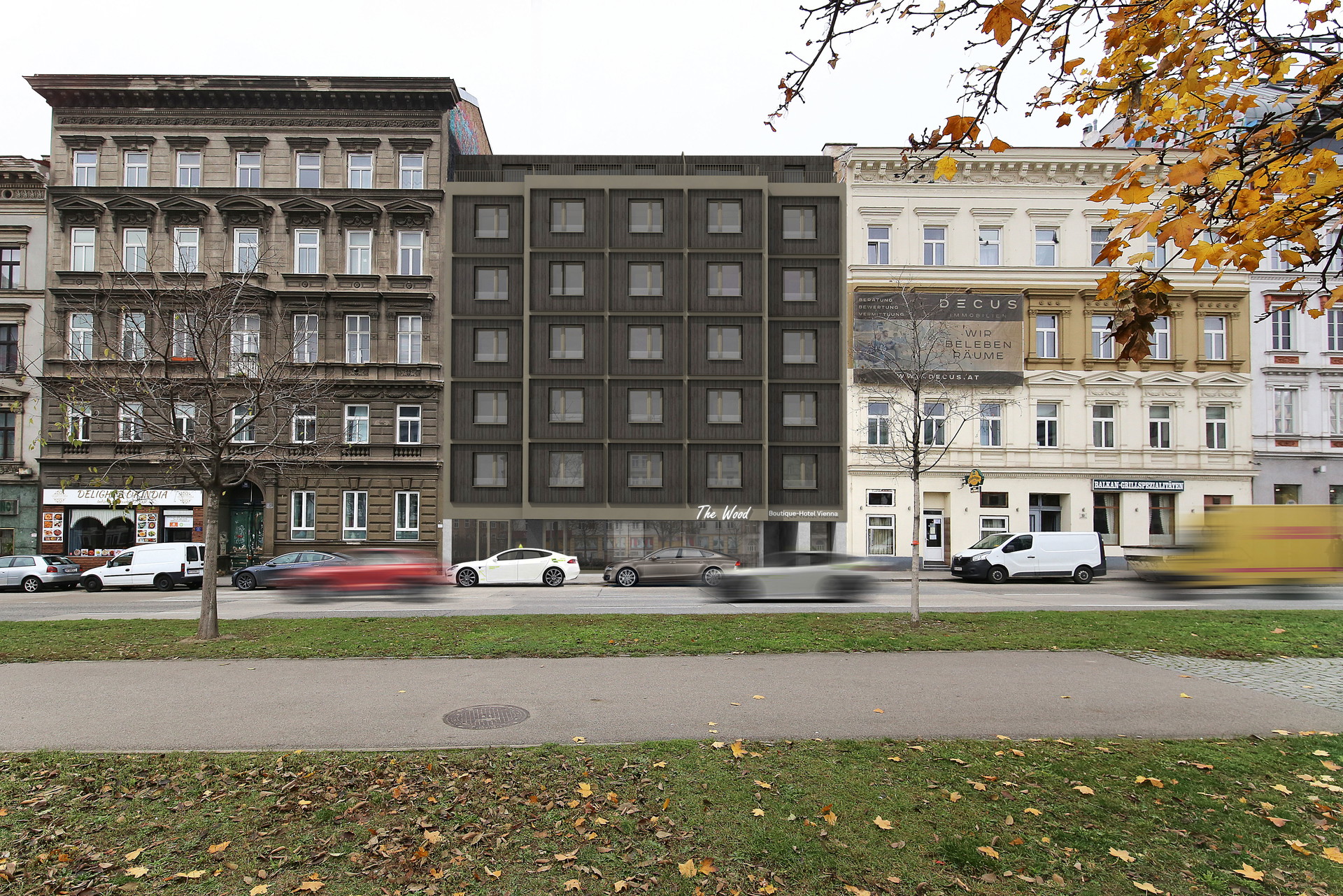 »The Wood«, Holzhotel in Wien: Am Mariahilfer Gürtel in der Nähe des Wiener Westbahnhofs errichtete das niederösterreichische Familienunternehmen DPM Holzdesign in Zusammenarbeit mit Stora Enso dieses modulare Holzhotel mit insgesamt 49 Zimmern. Dank Vorfertigung und ausgeklügelter Logistik stand der gesamte Holzbau in nur sieben Nächten. Die Unannehmlichkeiten der Baustelle konnten auf diese Weise auf ein absolutes Minimum reduziert werden. thewood-hotel.com, dpm-holzdesign.at, storaenso.com