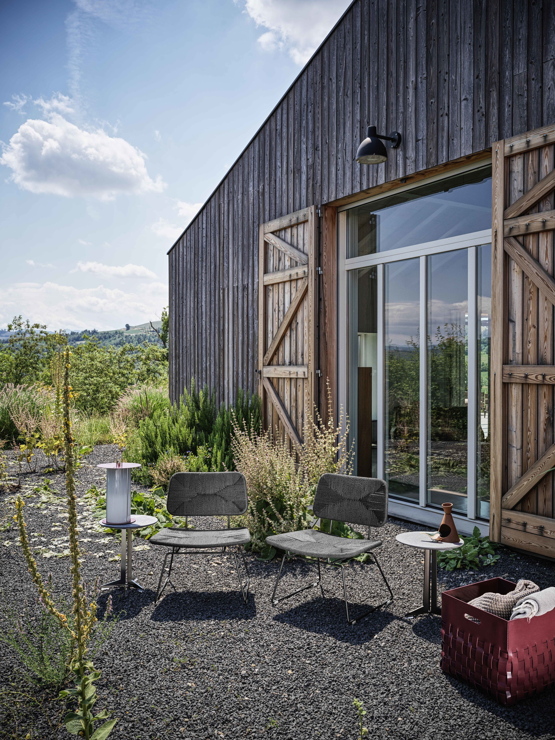 Echoes Outdoor dining chair, Pico Outdoor table.