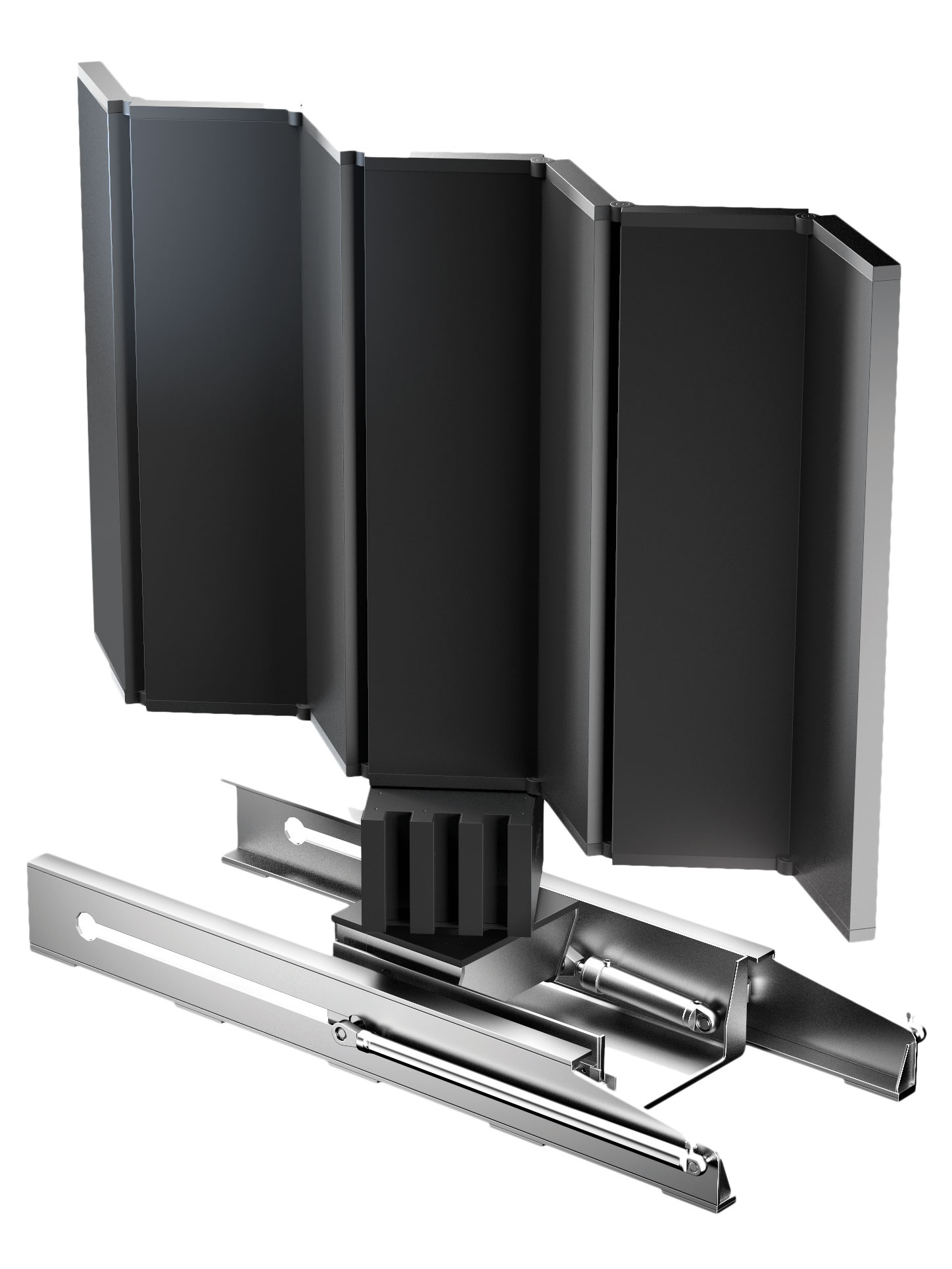 Hightech: Die LED-Paneele des Displays falten sich automatisch zusammen. Das spart Platz und macht Eindruck.