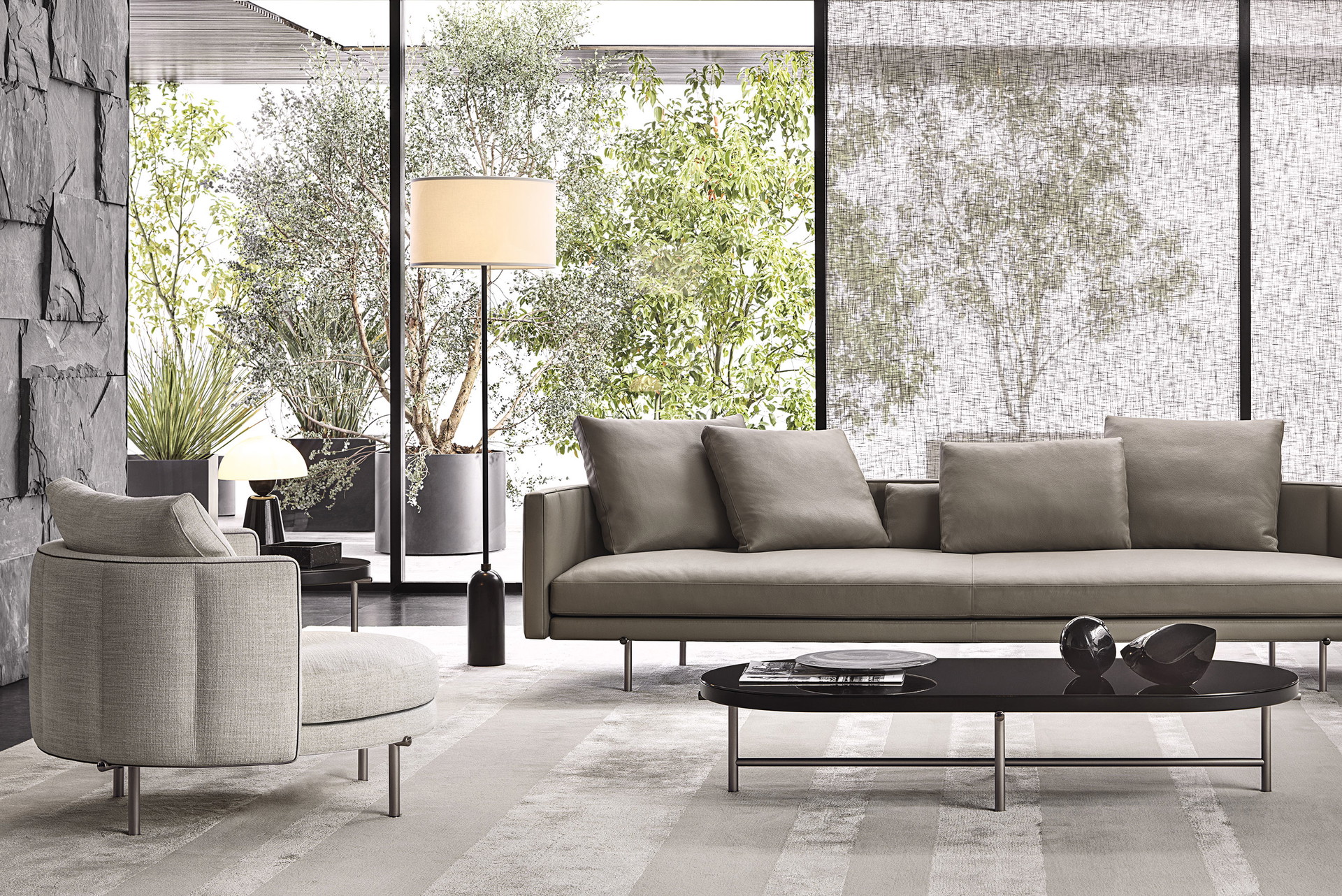 ITA-JAP: Das japanische Designstudio nendo hat für Minotti die Kollektion »Torii« entworfen und unterstreicht damit den USP der Brand. Es gibt einen gemeinsamen Eleganz-Nenner zwischen Japan und Italien. minotti.com
