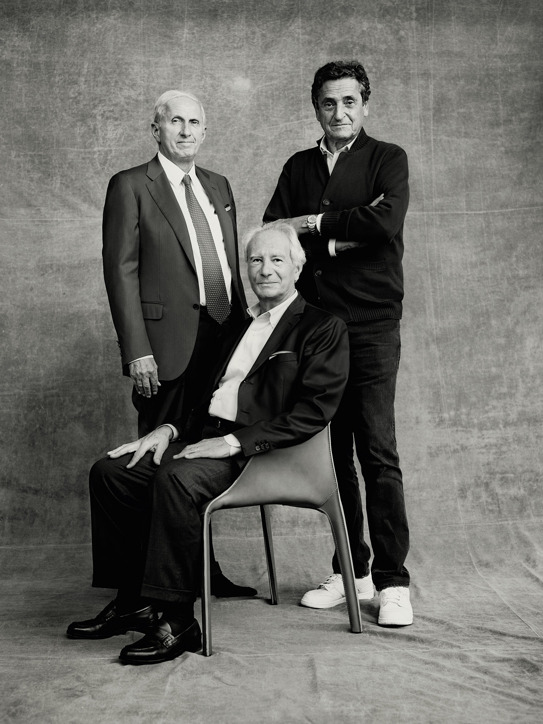 Poliform-Trio. Die CEOs und Gründer von Poliform (v. l.): Giovanni Anzani, Alberto Spinelli und Aldo Spinelli.&nbsp;