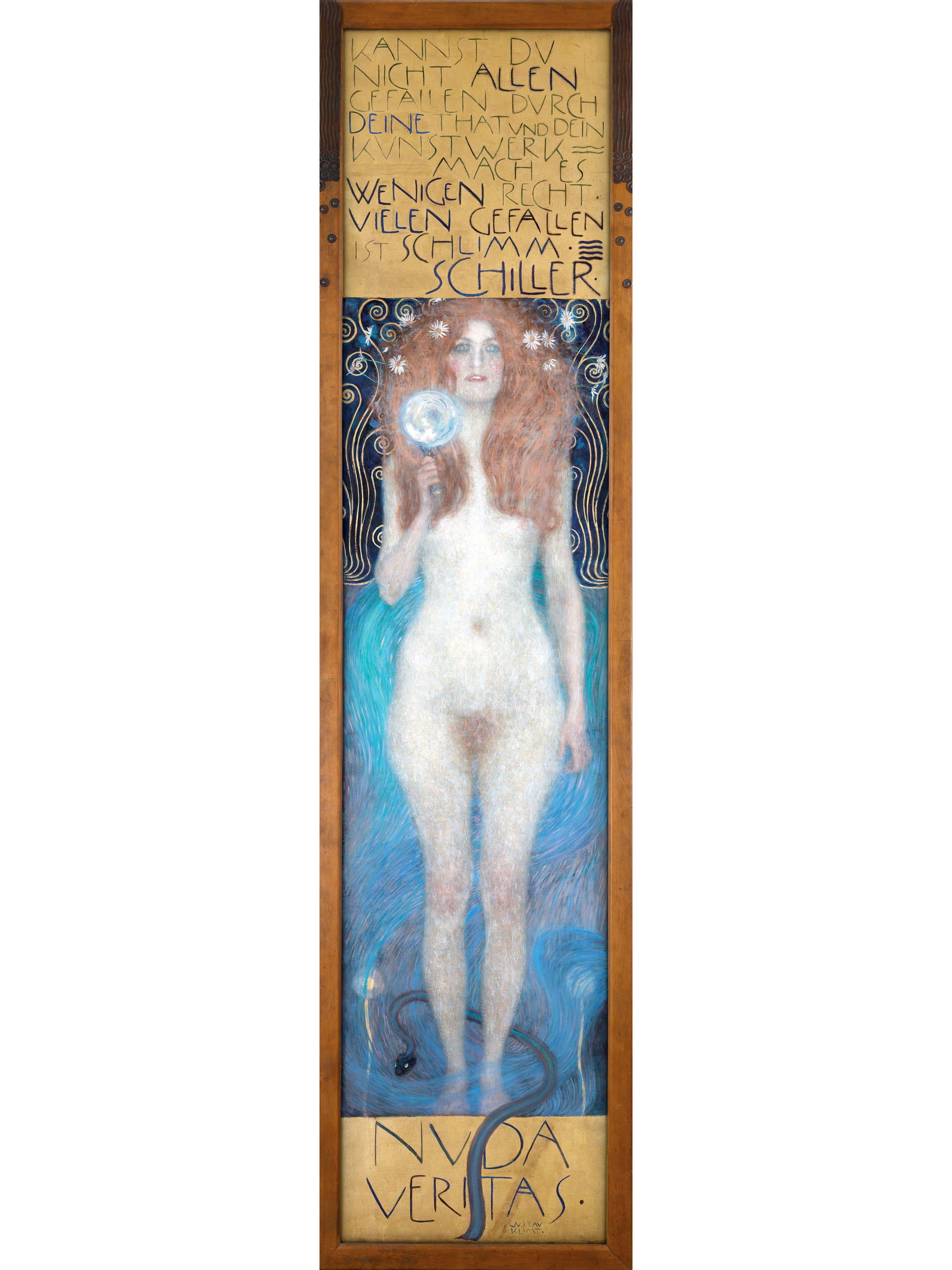 &nbsp;»Nuda Veritas« von Gustav Klimt. »Die überwältigend schöne Frau hält uns den Spiegel vor&nbsp;– allen recht getan ist eine Kunst, die niemand kann. Die kompromisslose Wahrhaftigkeit, die Gustav Klimt mit diesem eindringlichen Bild herausfordert, sollte uns nicht nur in künstlerischen Fragen beschäftigen.«