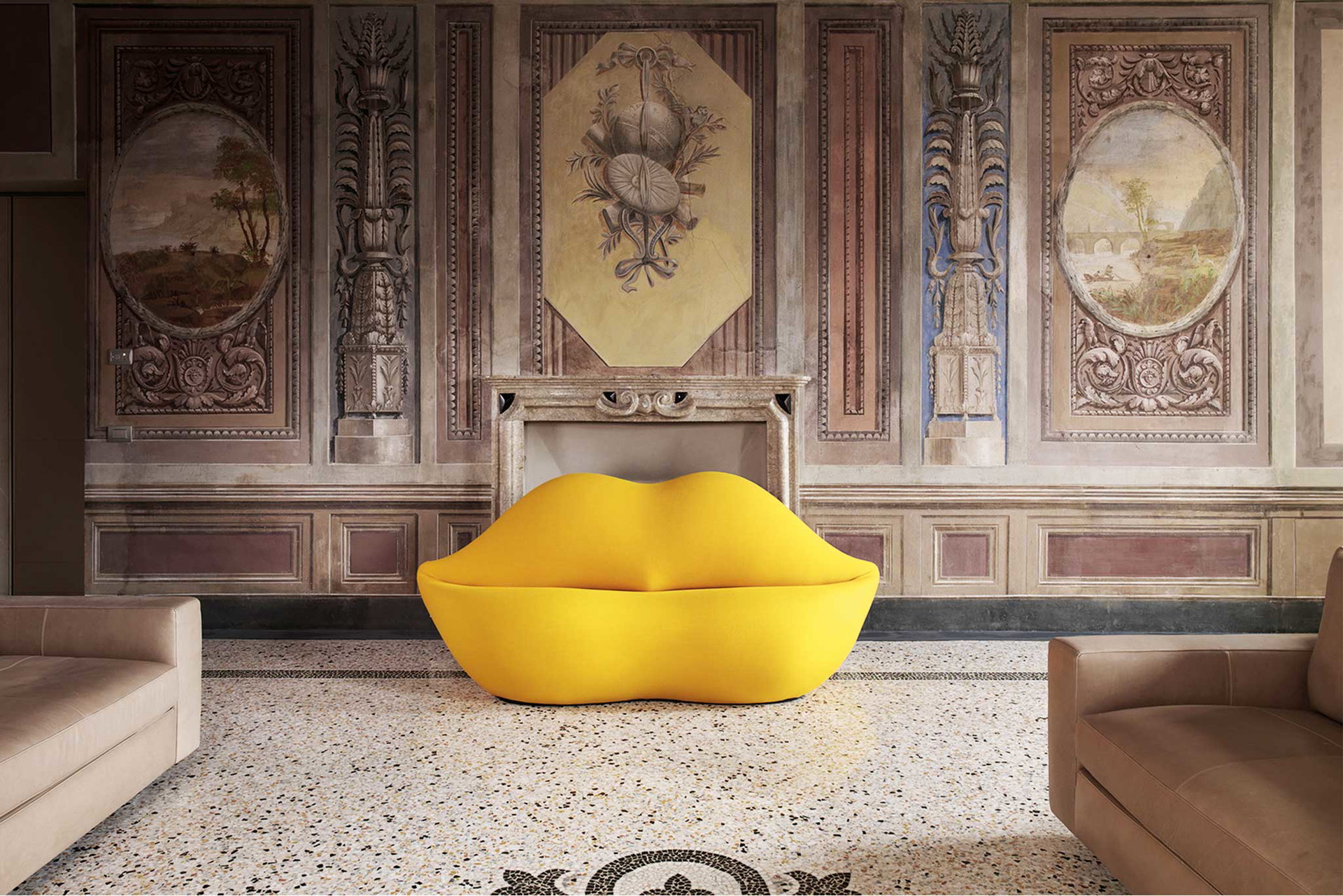 Lippenbekenntnis&nbsp;Ein Klassiker, wie er cooler nicht sein könnte: Guframs ikonisches Sofa&nbsp; »Bocca« ist von dem surrealistischen Künstler Salvador Dalí inspiriert.&nbsp;tattahome.com