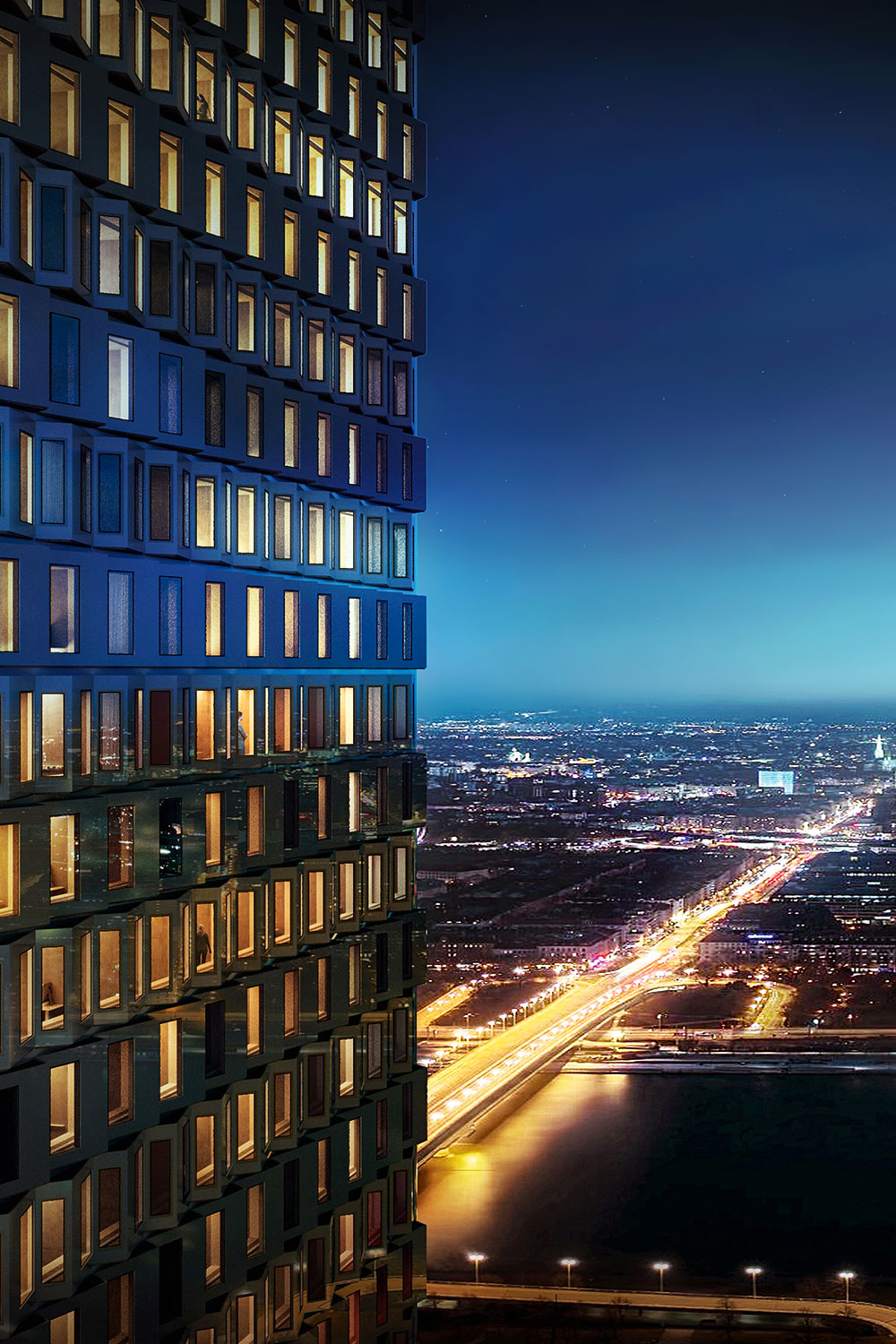 Auf diese Aussicht dürfen sich die Studierenden freuen, die in die 832 Apartments des DC Tower 3 einziehen werden. ​​​​​​​sb-gruppe.at​​​​​​​