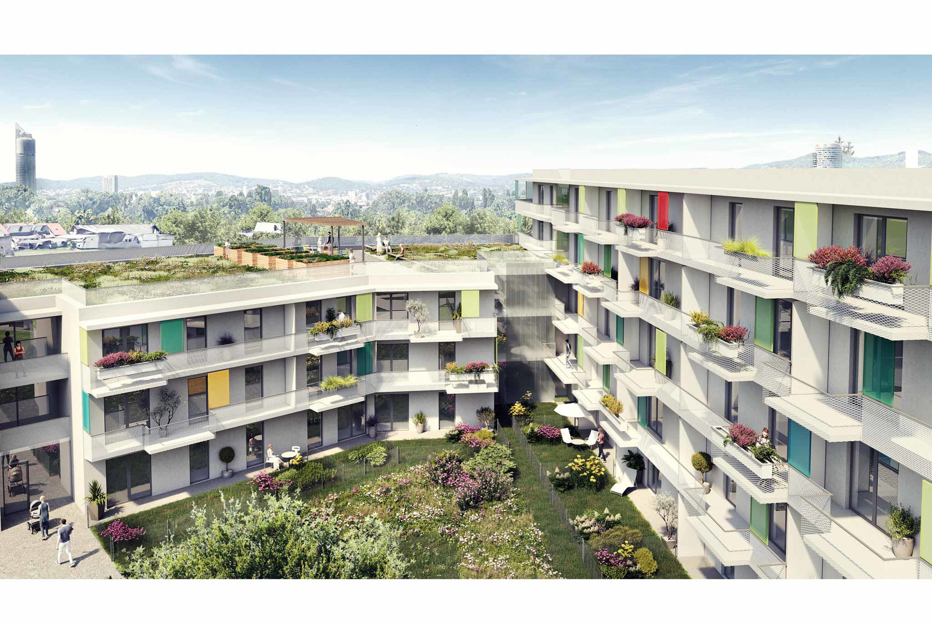 An der Schanze, Wien 21&nbsp;Inmitten von Stadtwildnis und urbaner Natur entsteht in den kommenden Jahren ein gänzlich neues Stadtviertel. Am Donaufeld zwischen Floridsdorf und Kagran er-richten die vier Bauträger Arwag, Wien-Süd, Familienwohnbau und Altmannsdorf und Hetzendorf rund 1.500&nbsp;Wohnungen mit einem wohnsozialen Augenmerk auf Allein- und Getrennterziehende. In Kooperation mit der Volkshilfe Wien, so der Plan, werden auch Wohnungen für Tagesmütter und Tagesväter bereitgestellt.&nbsp;querkraft.at, feld72.at, tw-arch.at, arwag.at, wiensued.at, familienwohnbau.at, ah-wohnen.at