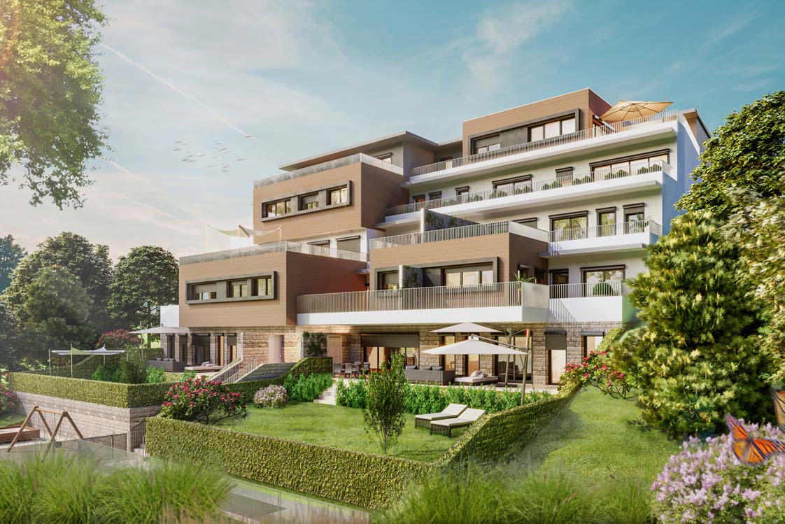 CUUBUUS Bellavista&nbsp;Insgesamt 20 Wohnungen umfasst das Projekt Bellavista in der Gemeindeberggasse auf der Anhöhe über Hietzing, darunter Studiowohnungen für Singles und junge Paare und üppig dimensionierte Apartments mit bis zu 155&nbsp;Quadratmetern. Begegnen dürfen sich alle Bellavista-Residenten dann bei der morgendlichen Schwimmrunde am Gemeinschaftspool. bellavista1130.at