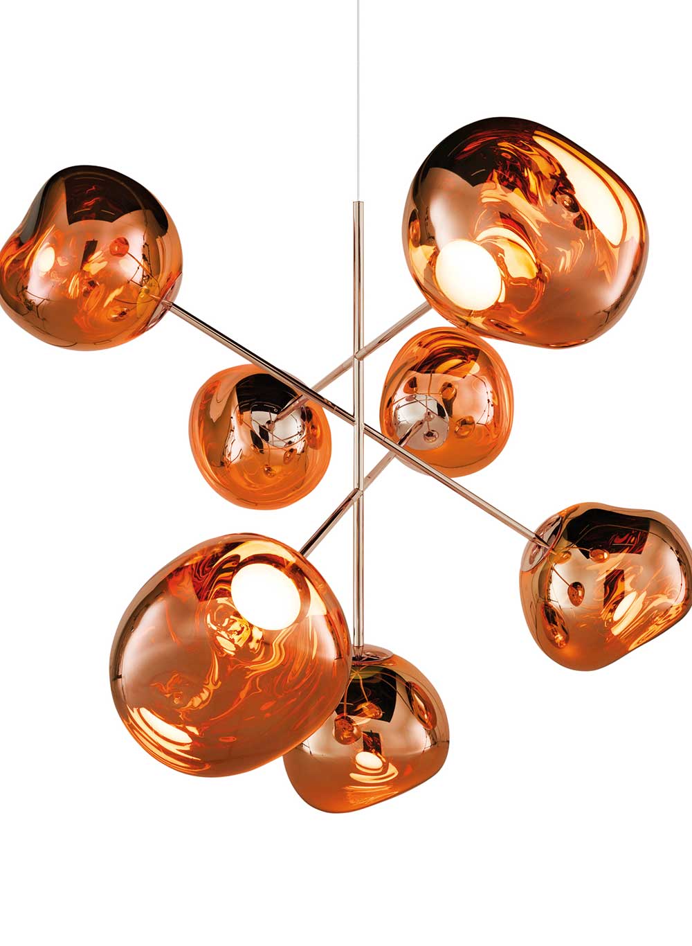 Der Traum des Gold-schürfens: Nuggets in Fußballgröße. Wirklich zu haben aber nur als »Melt&nbsp;Chandelier« von Tom -Dixon. tomdixon.net