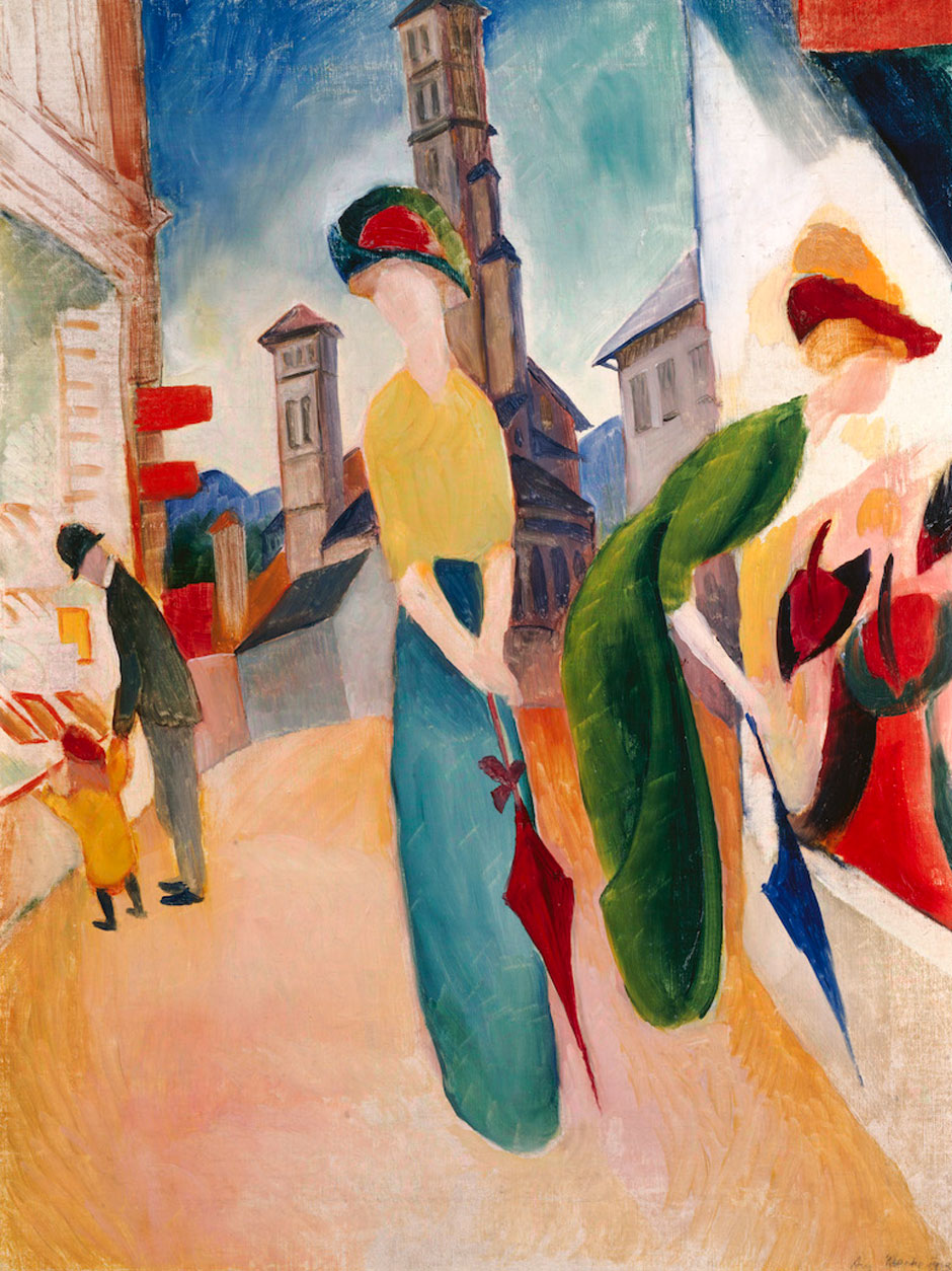 August Macke,&nbsp;Zwei Frauen vor dem Hutladen,&nbsp;1913