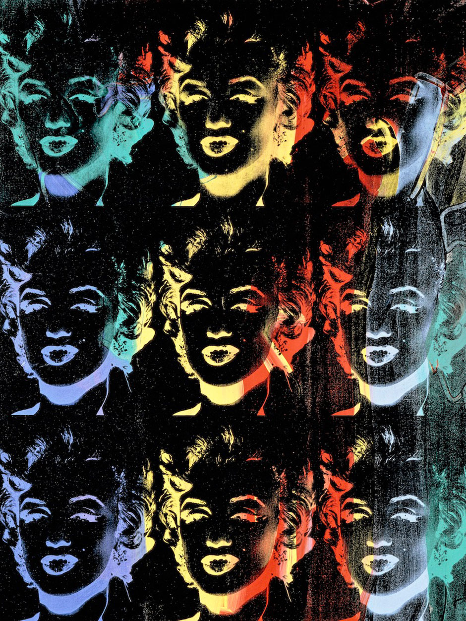 Andy Warhol,&nbsp;Nine Multicolored Marilyns (Reversal Series),&nbsp;1979-1986