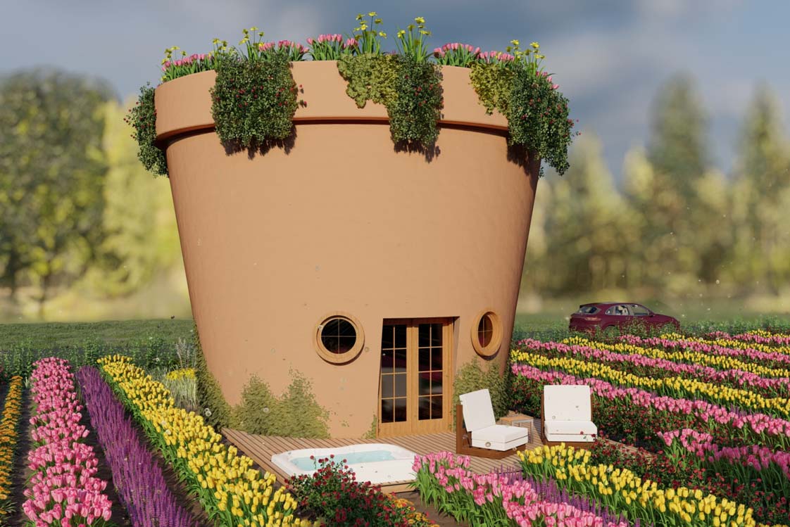 Großer Blumentopf auf einer Farm in Idaho, eingereicht von Whitney H. aus den USA.