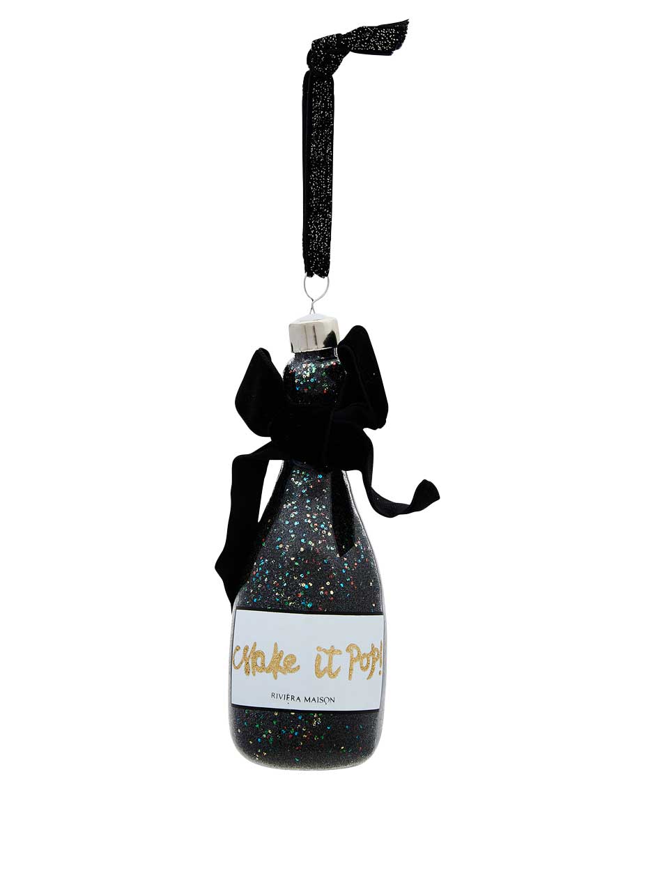 Feierlaune&nbsp;Champagnerflaschen, Cocktailgläser und sogar Bierdosen baumeln jetzt am Baum.