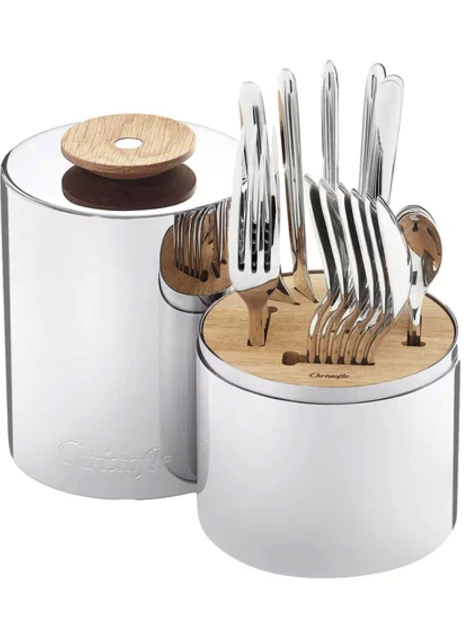 Funkelgabelneu&nbsp;Glänzenden Genuss garantiert das 24-teilige Edelstahl-besteckset »Essentiel« von Christofle in praktischer Designbox über villakontor.com
