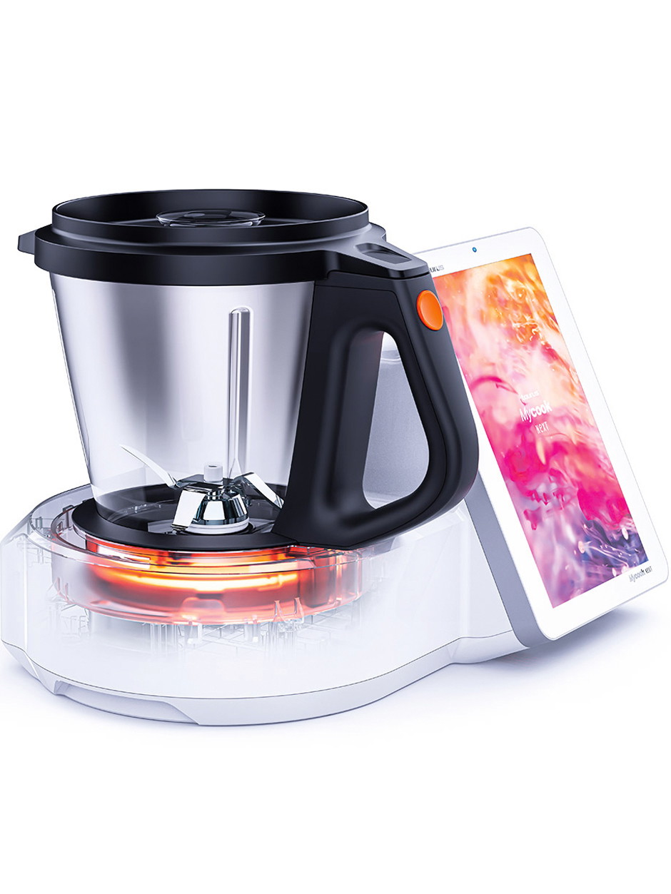 Zukunftsmix&nbsp;»Mycook Next« von Taurus gilt als fortschrittlichste Küchenmaschine vulgo Küchenroboter. Super: der XXL-Touchscreen mit integrierter Rezepte-App.&nbsp;mycooknext.com