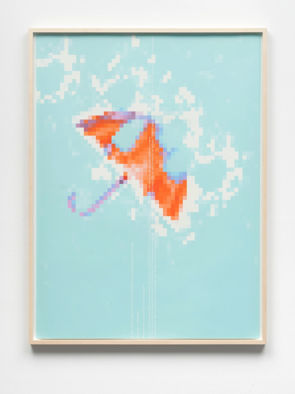 LISA HOLZER&nbsp;Rain / Umbrella (cyan/red), 2021