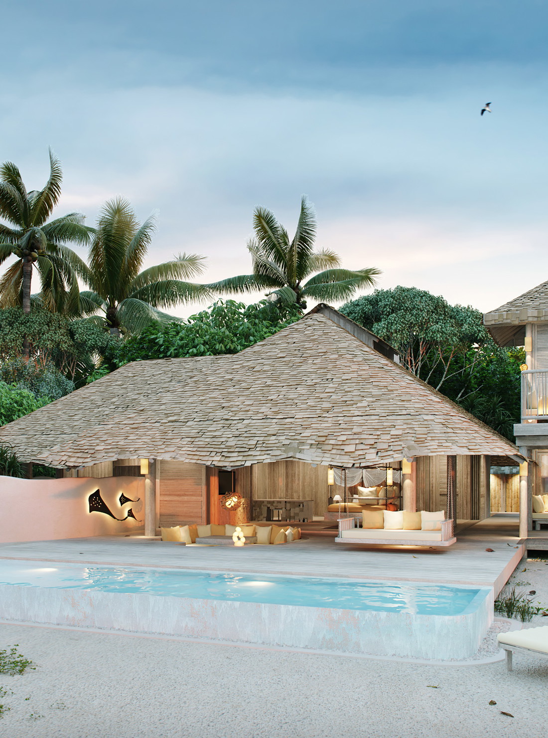 »Soneva Secret«: Das neueste Resort aus der Soneva-
Gruppe wird 2024 eröffnet und liegt im entlegenen Haa-Dhaalu-Atoll. Hier genießt man ultimative Diskretion in 14 Villen inklusive Chefkoch und Butler.