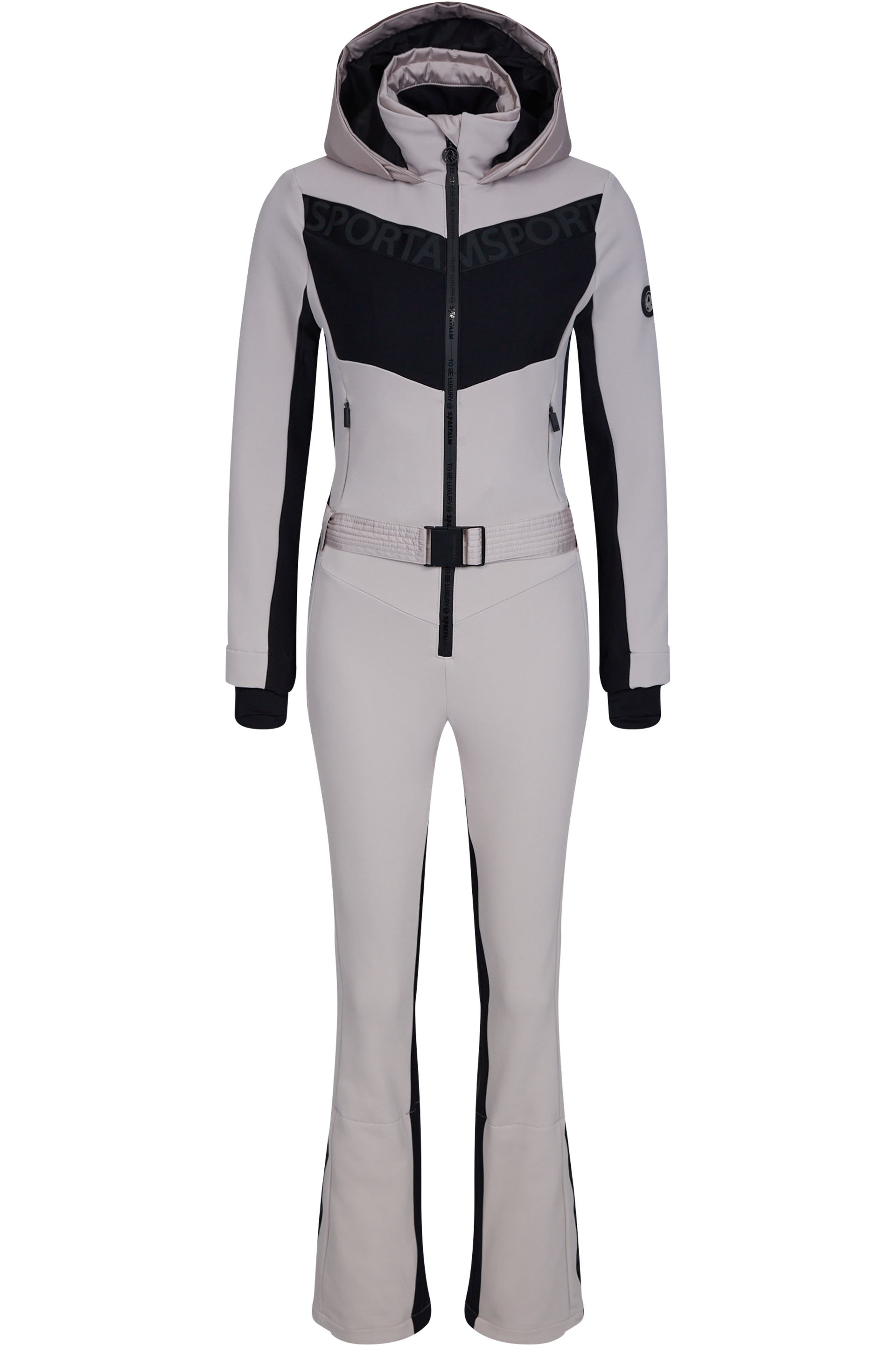 Sexy Overall aus hochelastischem Softshell mit kontrastierenden Blenden, €1.189

