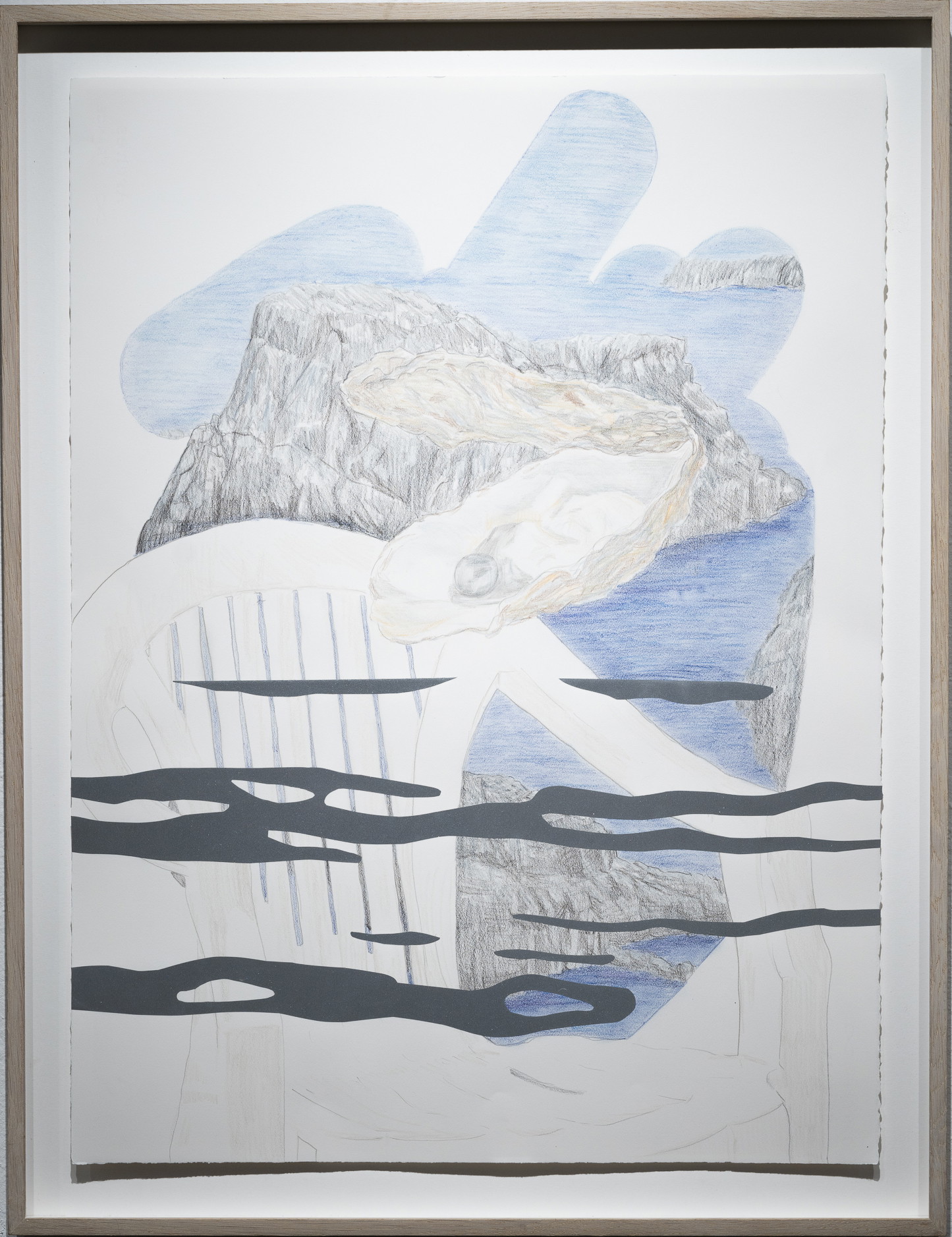 Lucia Kempkes, »A Stream Of Thoughts To Detach Us From The Current No. 35«, Buntstift und Gore-Tex auf Papier.