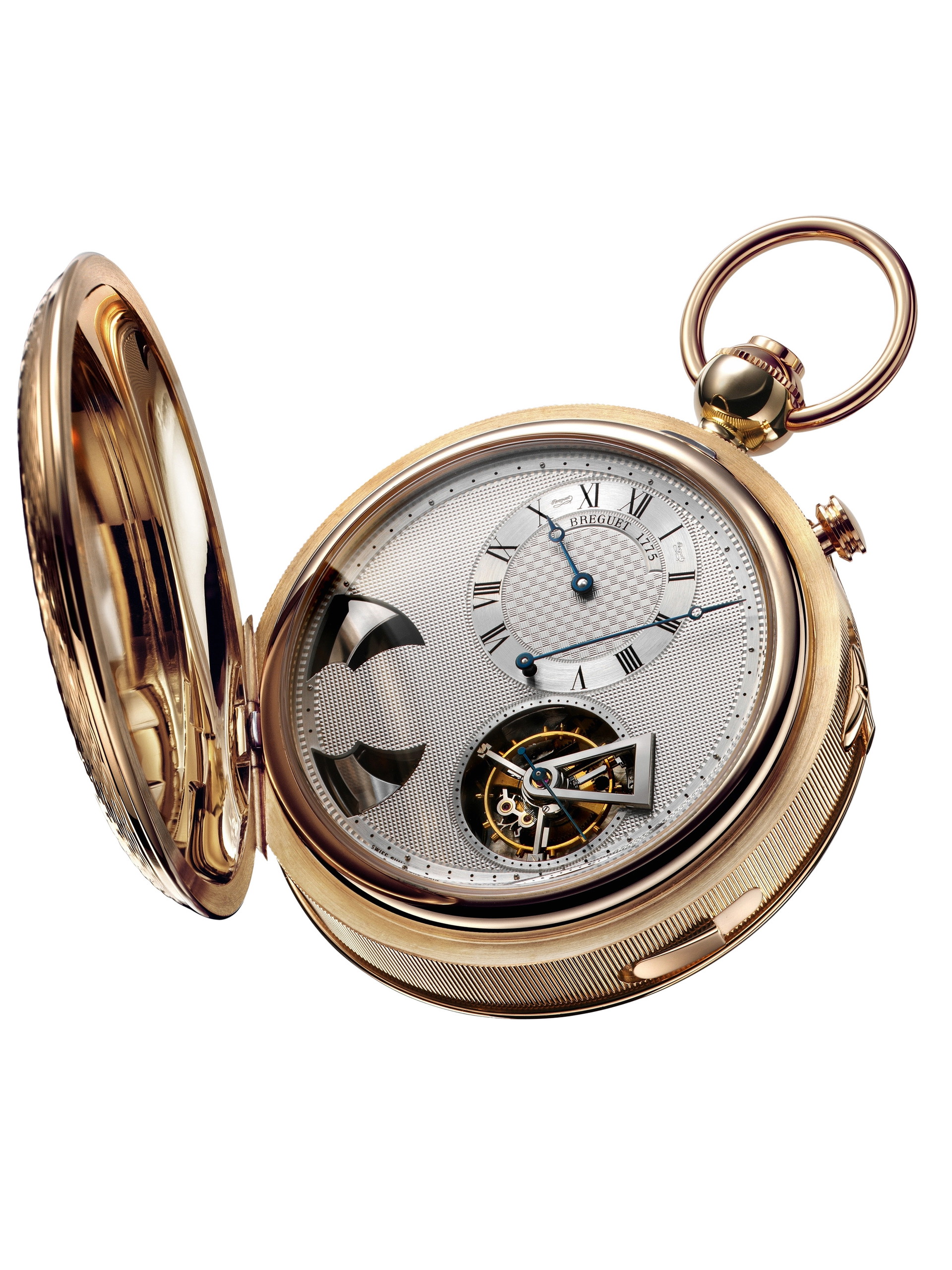 Kostbar: »Classique Grande Complication« aus dem Hause Breguet, Taschenuhr in Gelbgold ø 56,5 mm, Innenleben: Manufakturkaliber 508 GS mit Handaufzug, großem Läutwerk (Repetition) und Tourbillon.