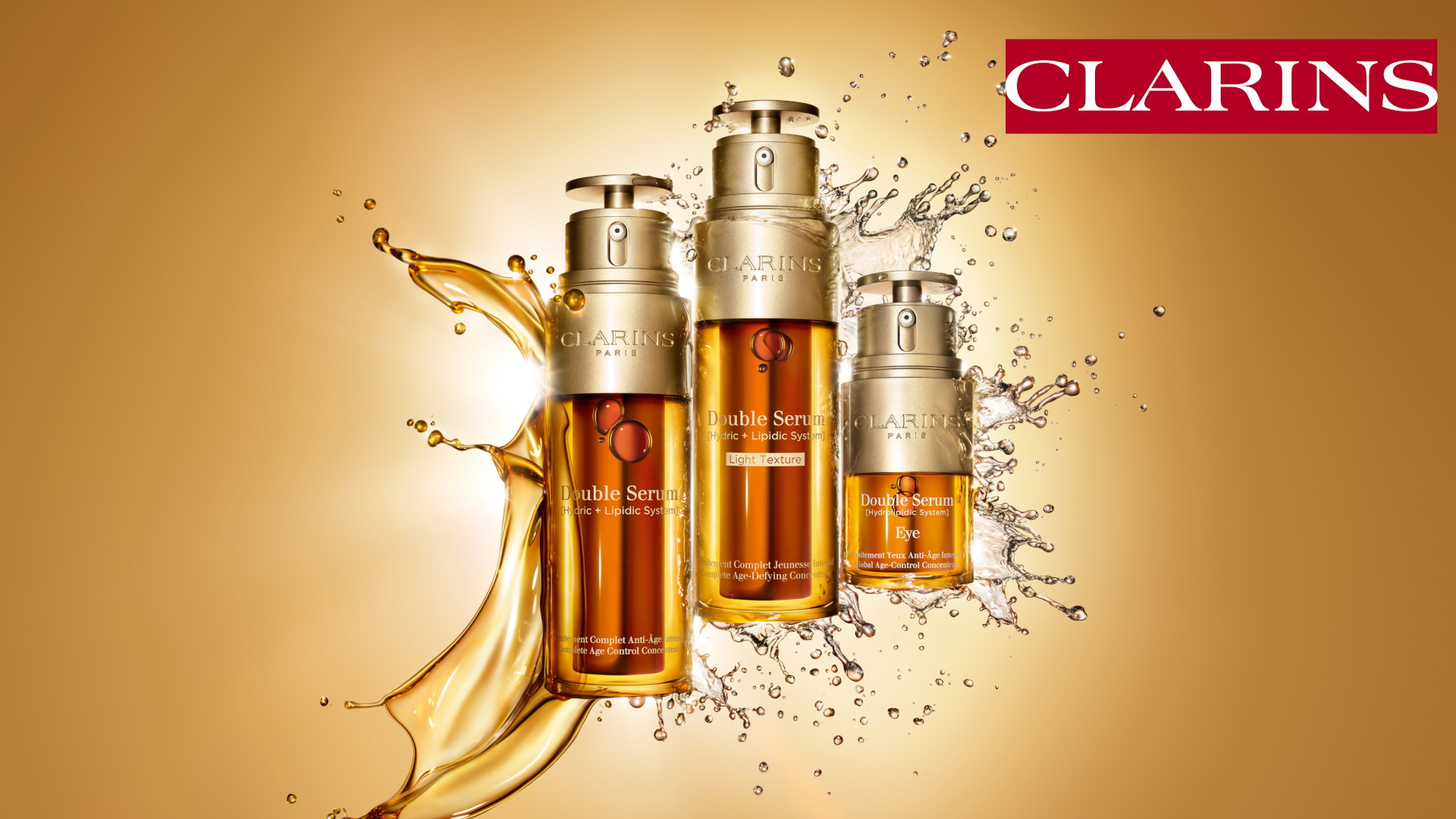 Strahlendes Duo: 1 von 3 Clarins Double Serum & Double Serum Eye Sets ...