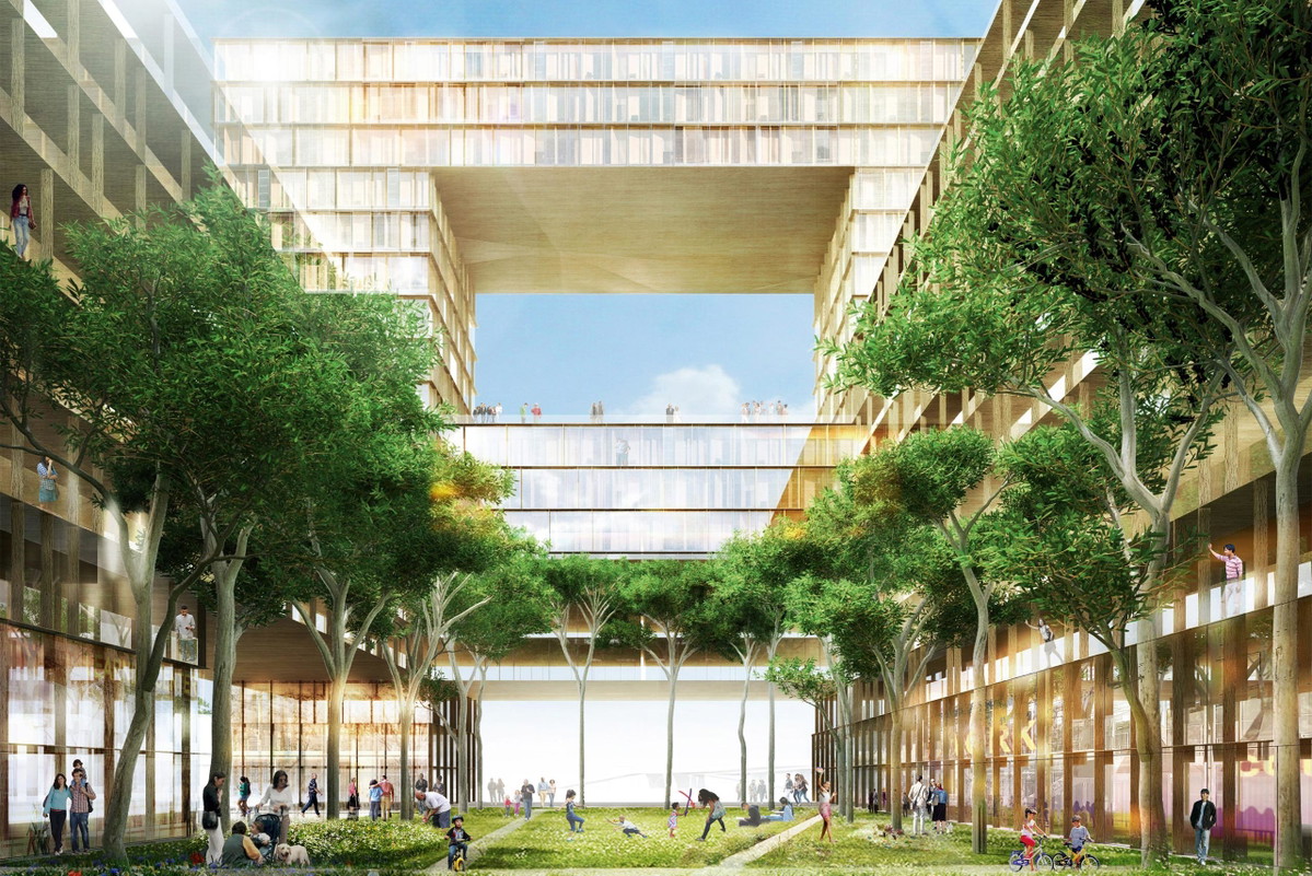 Vive l’écologie! Das Olympische Dorf 
wurde als grüner Stadtteil für 20.000 Bewohner:innen konzipiert.