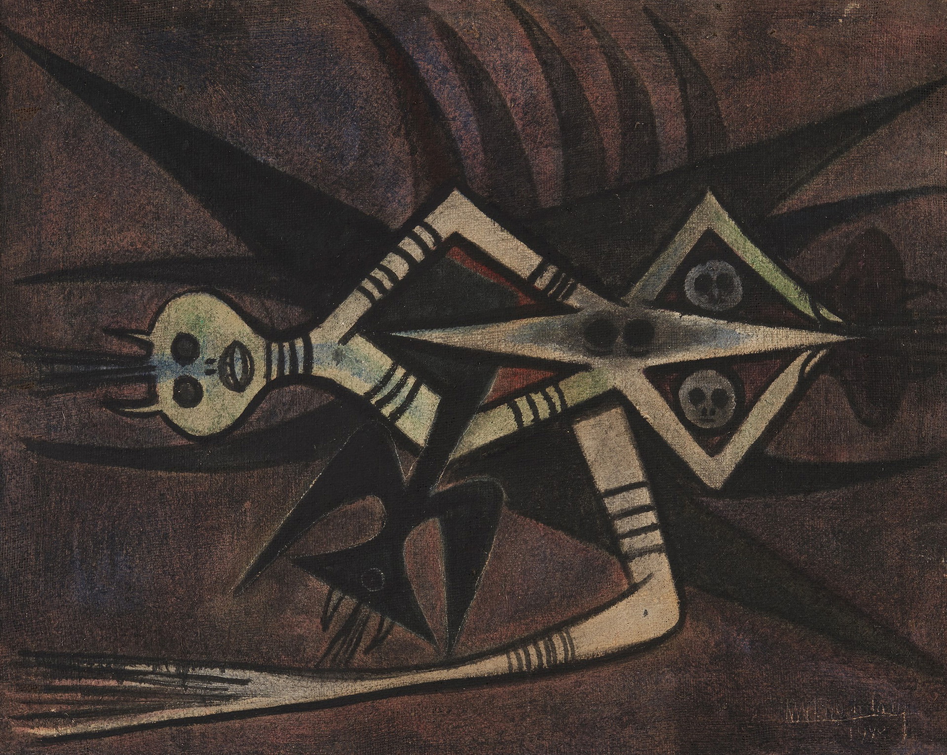Wifredo Lam Le Vent chaud [Jungle Gods] [Je m’en vais] [The Migratory Birds], 1948
 © Courtesy of Di Donna