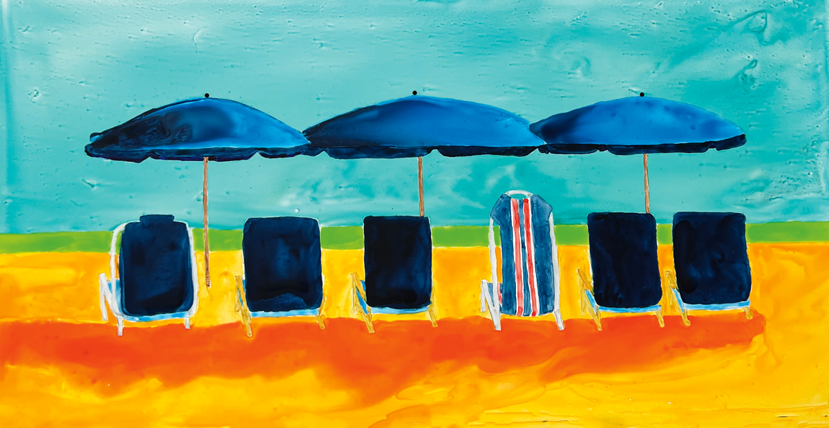 Sommerszene: Malerei von Patricia  Williams in der 
Touchstone Gallery.
