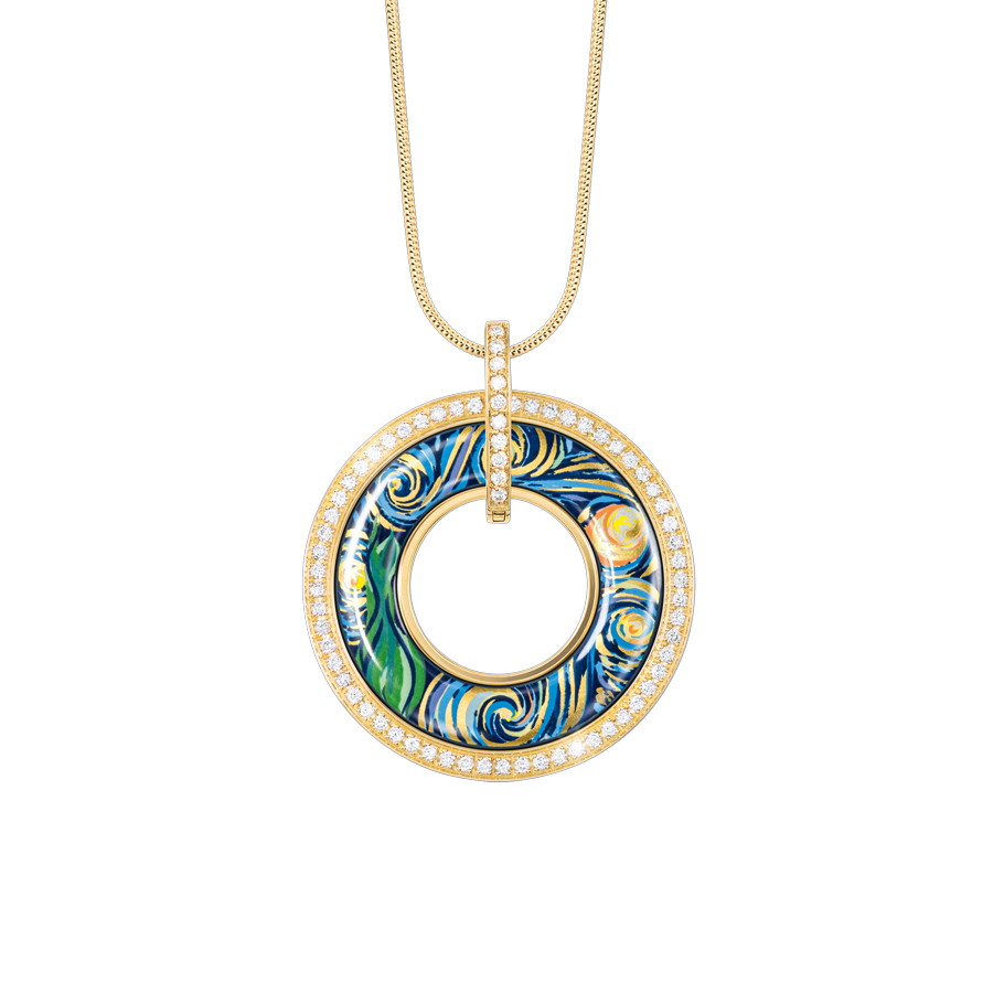 Handwerkskunst: Die von weltberühmten Künstlern inspirierten 
Designs erscheinen in 
Miniaturform auf dem Schmuck von Freywille.
shop.freywille.com