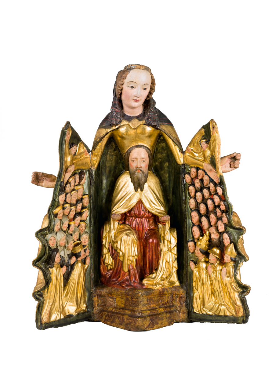  »Schreinmadonna«, um 1420–1430: »Maria trägt hier nicht nur die Menschheit, sondern auch das Allerheiligste in sich. 
Eine mittelalterliche Skulptur, die mich  begeistert, da hier das weibliche Prinzip  allumfassend ist.«