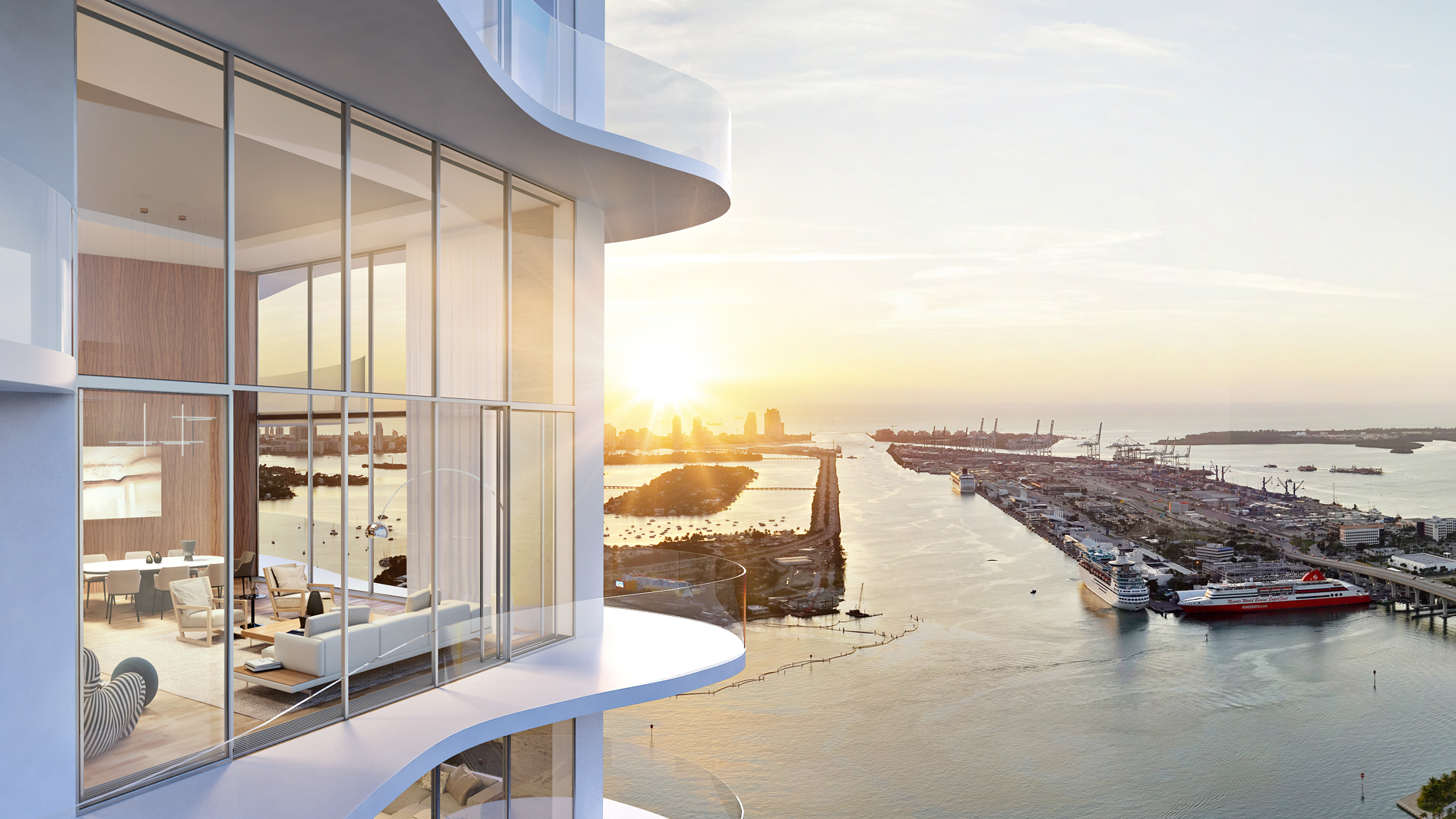 Miami-Residenzen by B&amp;B Italia:
Die neuen exklusiven Residenzen in Miami mit Blick auf Biscayne Bay und die Skyline von Miami Downtown werden von B&amp;B Italia 
ausgestattet und sind vom weltberühmten Architekten Piero Lissoni kuratiert. Kaufpreis: ab 1,2 Mio. US-Dollar. ccr-realestate.com