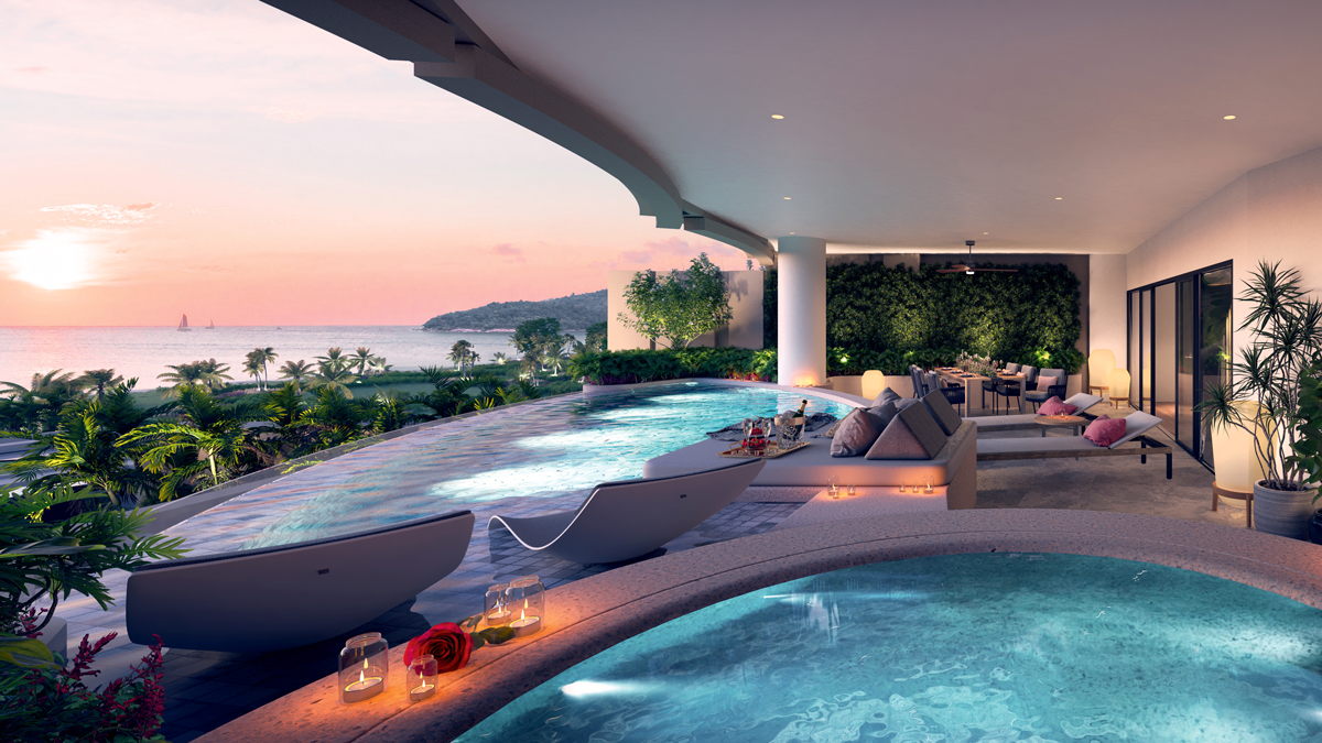 Banyan Tree«,
Thailand: Luxus pur und eine Wohnadresse mit sensationellem Ausblick bieten die Apartments bzw. die Drei- und Fünf-Schlafzimmer-Poolvillen der »Banyan Tree Grand Residences« auf der Insel Phuket. Die am Meer gelegenen Refugien (ab drei Millionen Euro) zwischen einer ruhigen Lagune und den weißen Sandstränden von Bang Tao Beach lassen keine Wünsche offen – auch dank des Rundumhotelservice. 
banyangroupresidences.com,
accor-residences.com